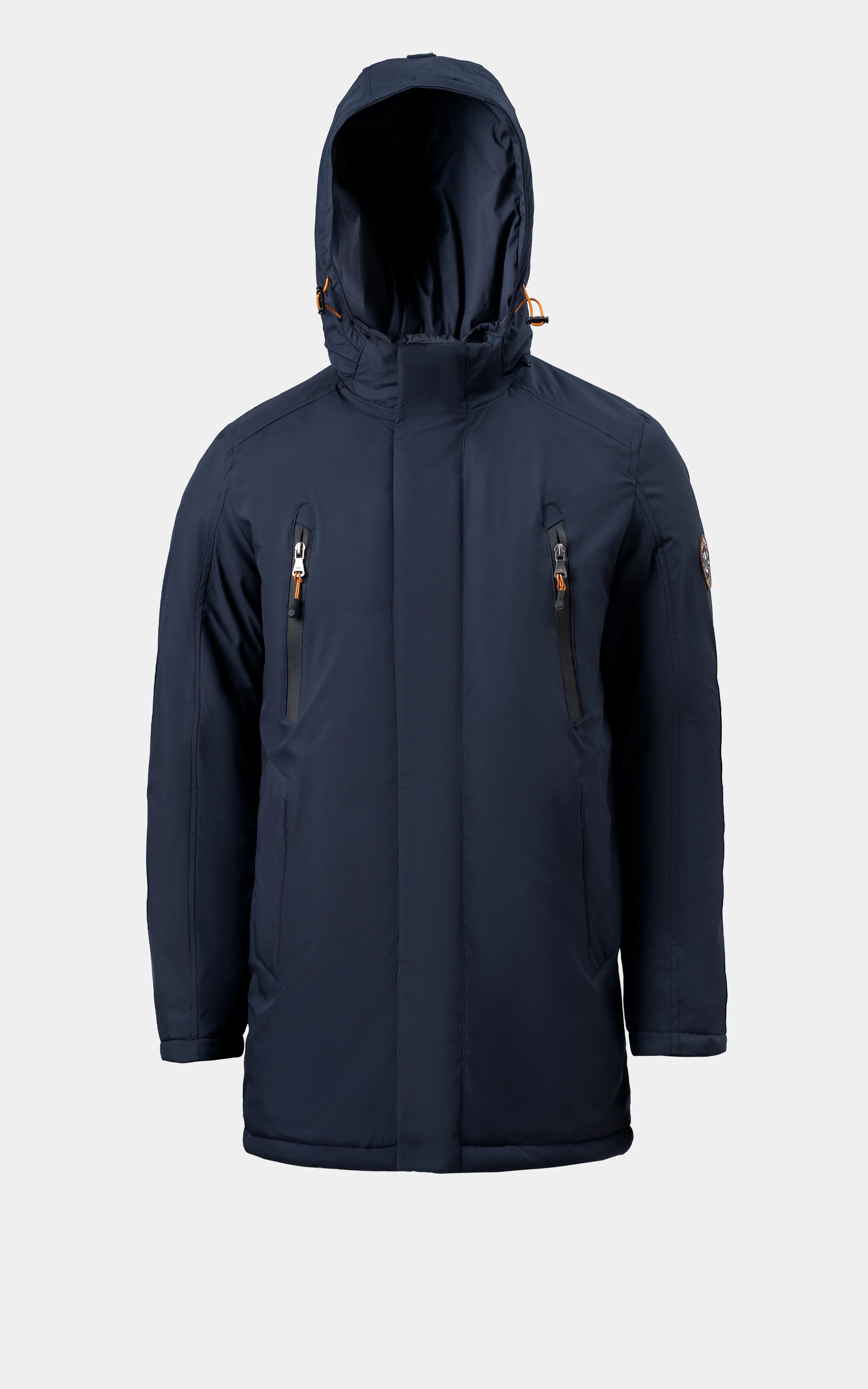 REGULAR FIT FULLSLEEVE PUFFER LONG JACKET NAVY