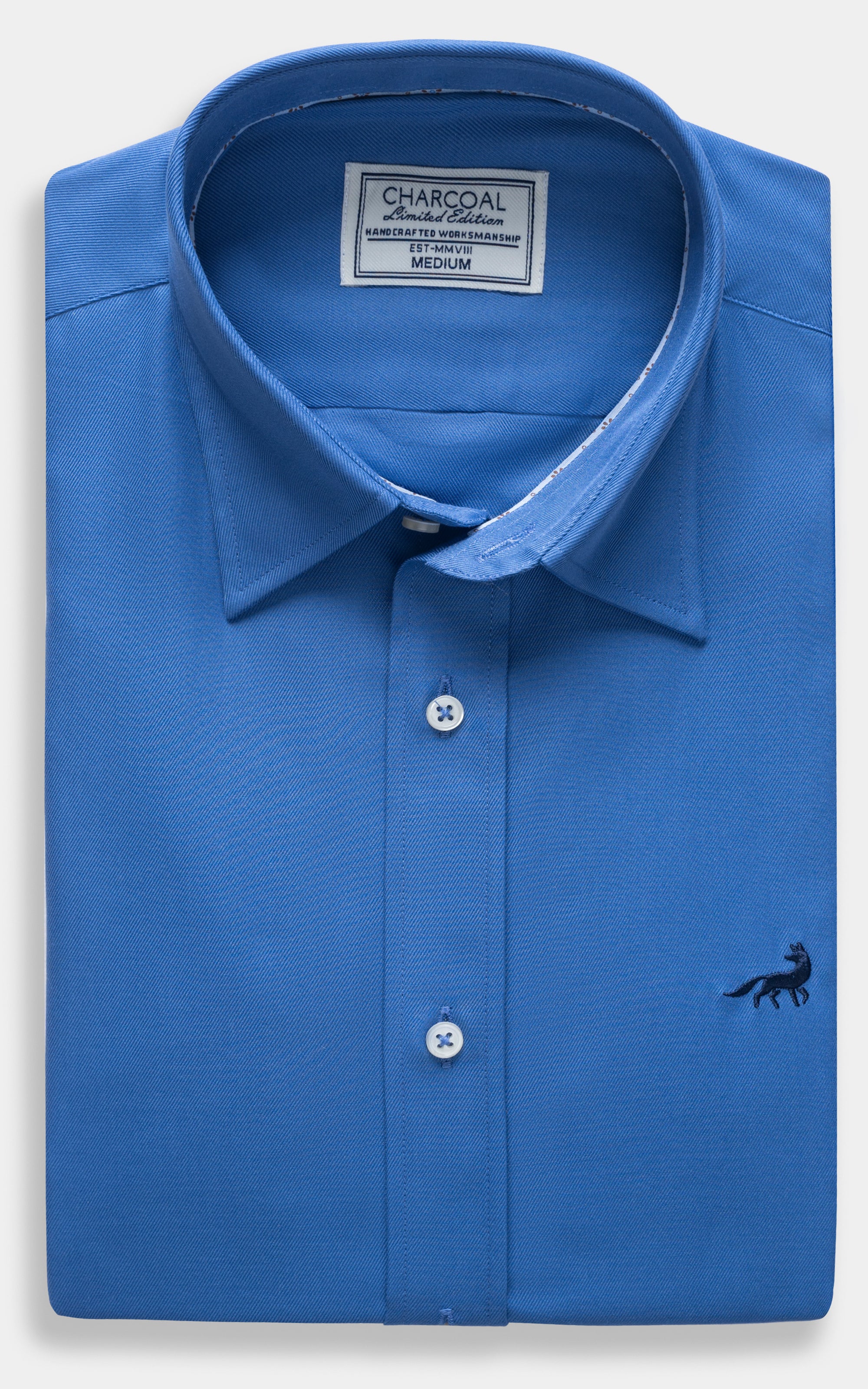 SMART FIT SHIRT ROYAL BLUE SELF TEXTURED