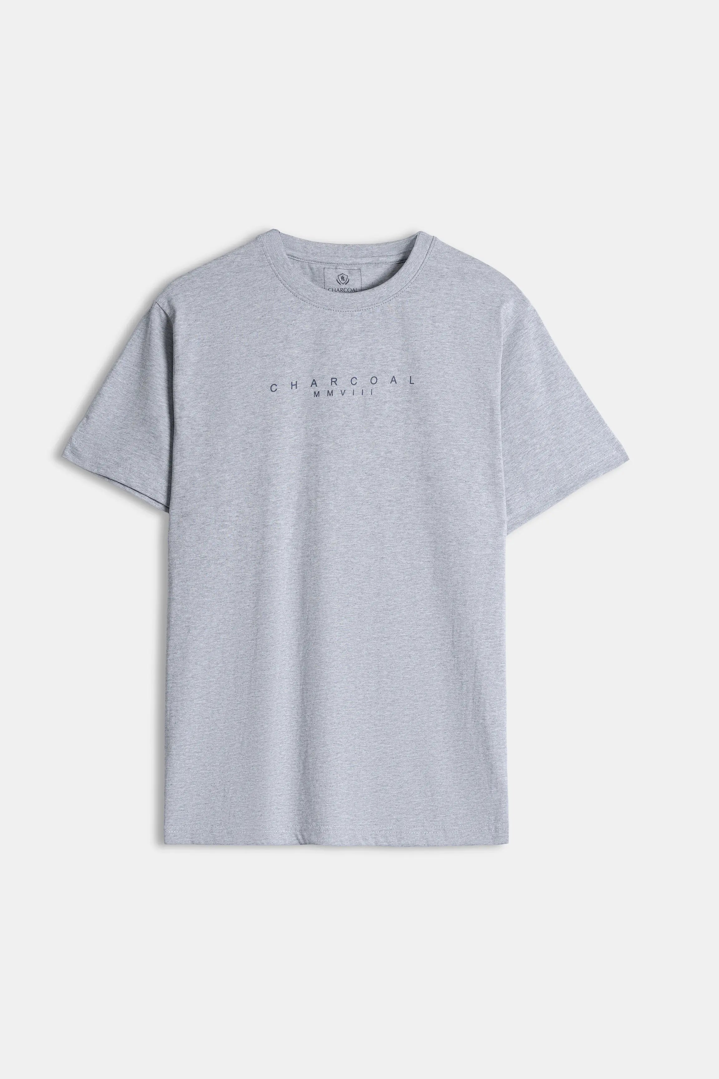 SHORT SLEEEVE GRAPHIC T SHIRT HEATHER GREY
