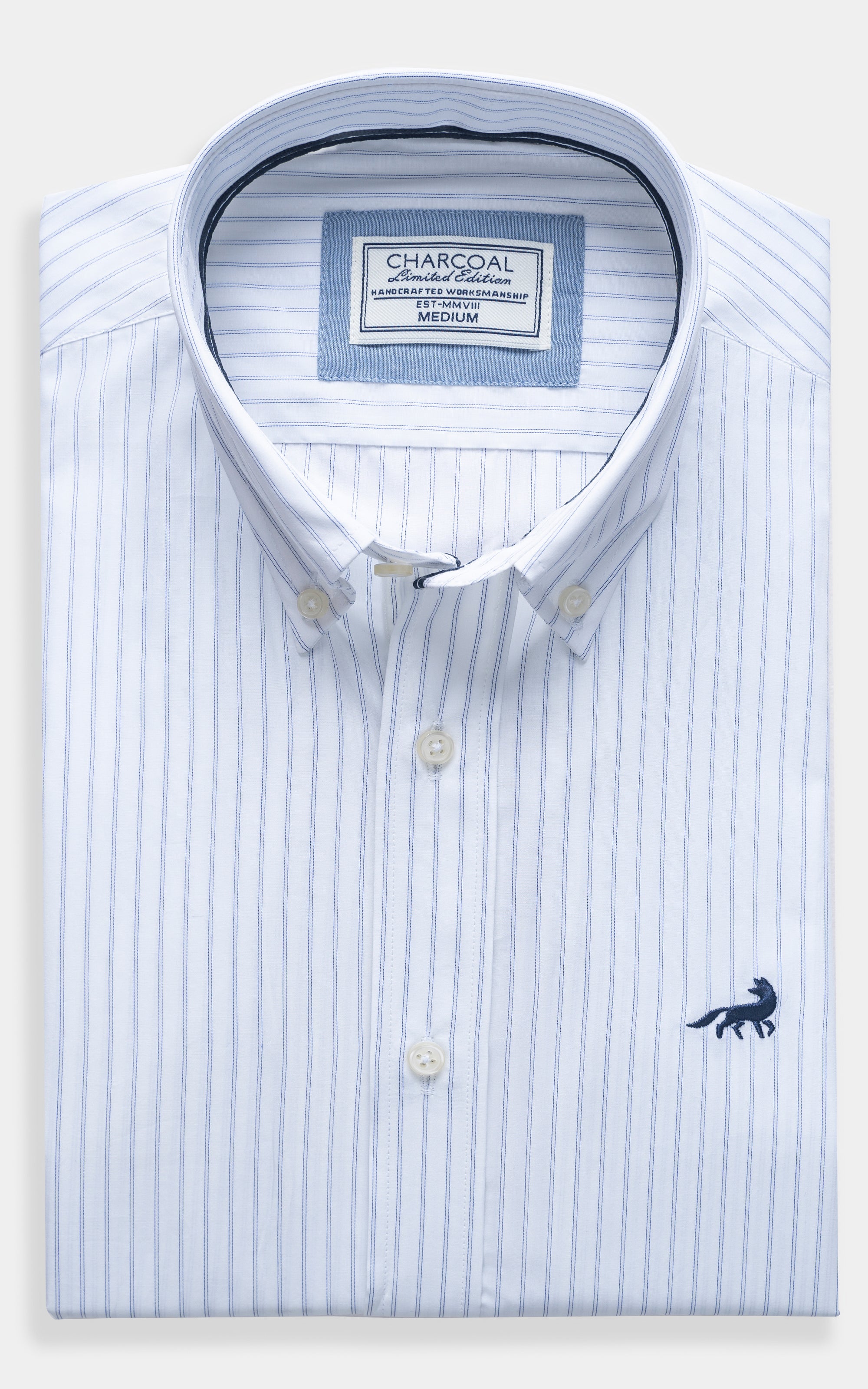 SMART FIT STRIPED SHIRT OFF WHITE