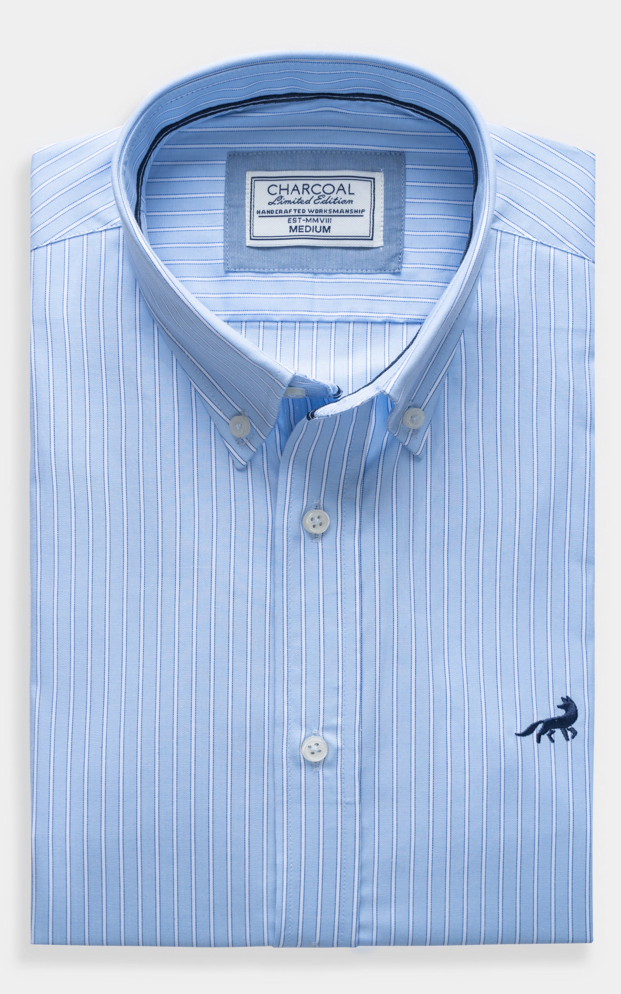 SMART FIT STRIPED SHIRT SKY WHITE LINE
