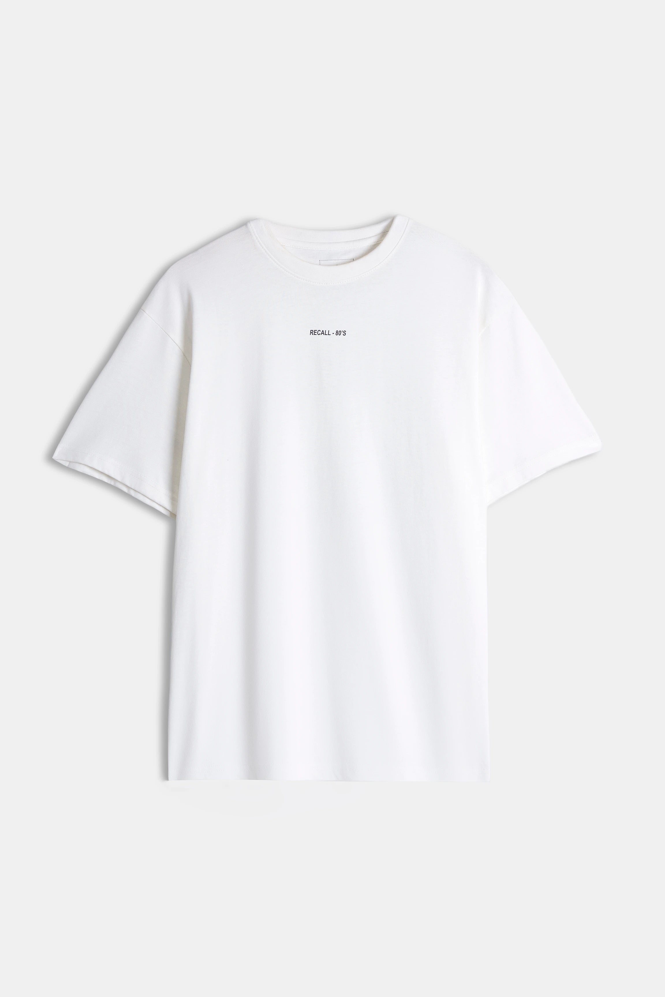 OVERSIZE CREW NECK GRAPHIC T SHIRT WHITE
