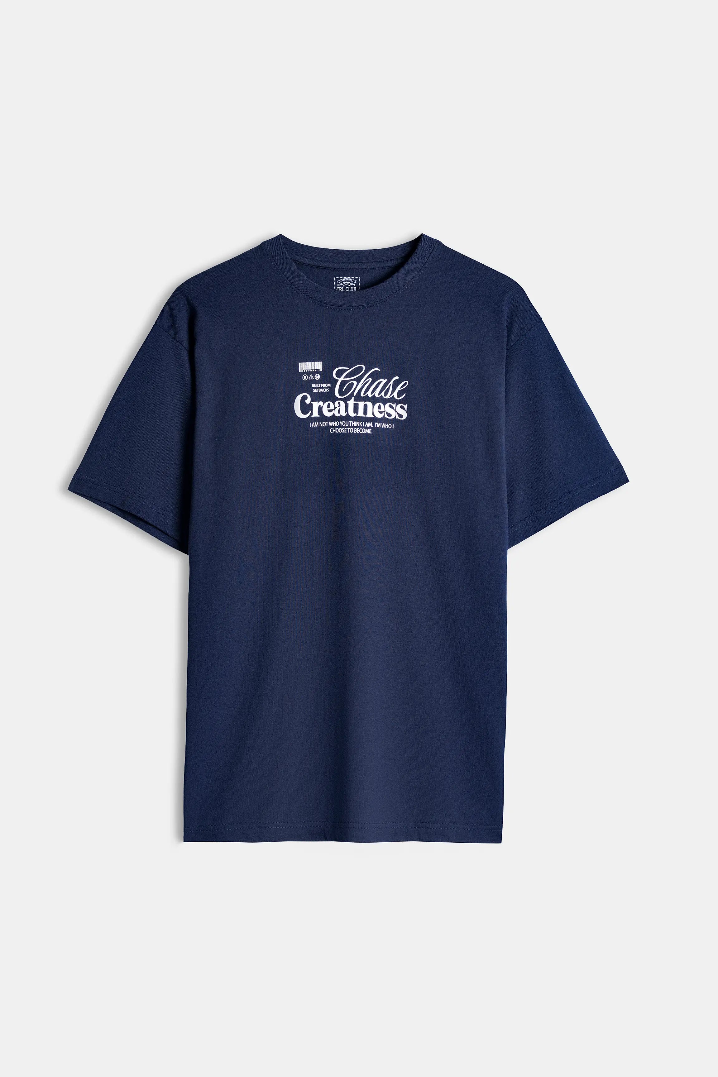CREW NECK  GRAPHIC T SHIRT NAVY