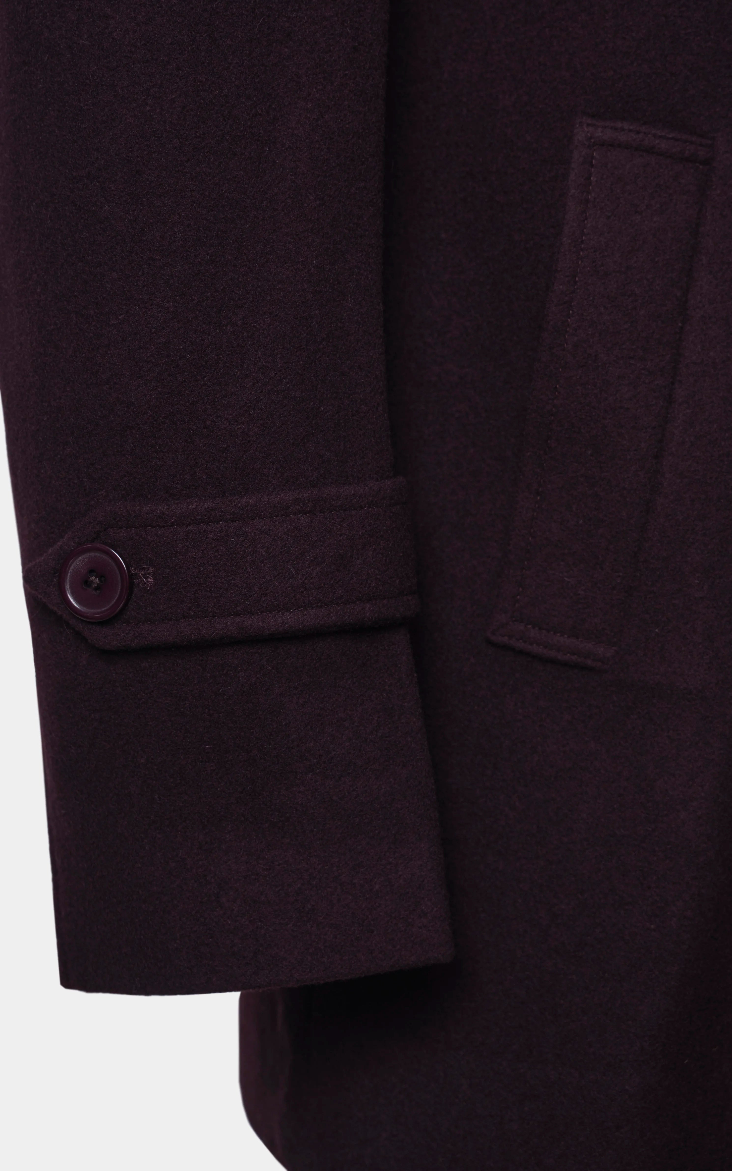 REGULAR COLLAR SMART FIT LONG COAT BURGANDY