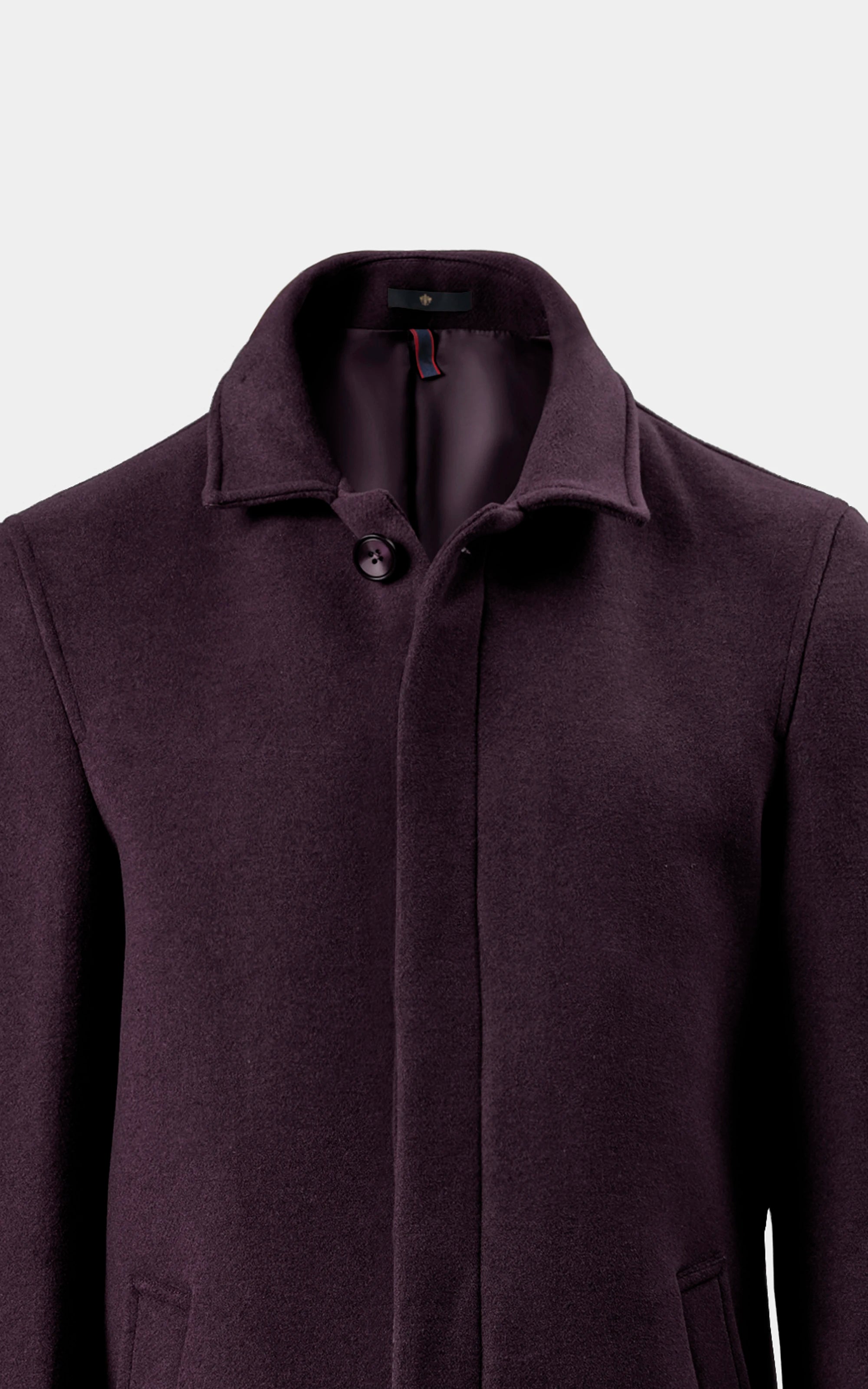 REGULAR COLLAR SMART FIT LONG COAT BURGANDY