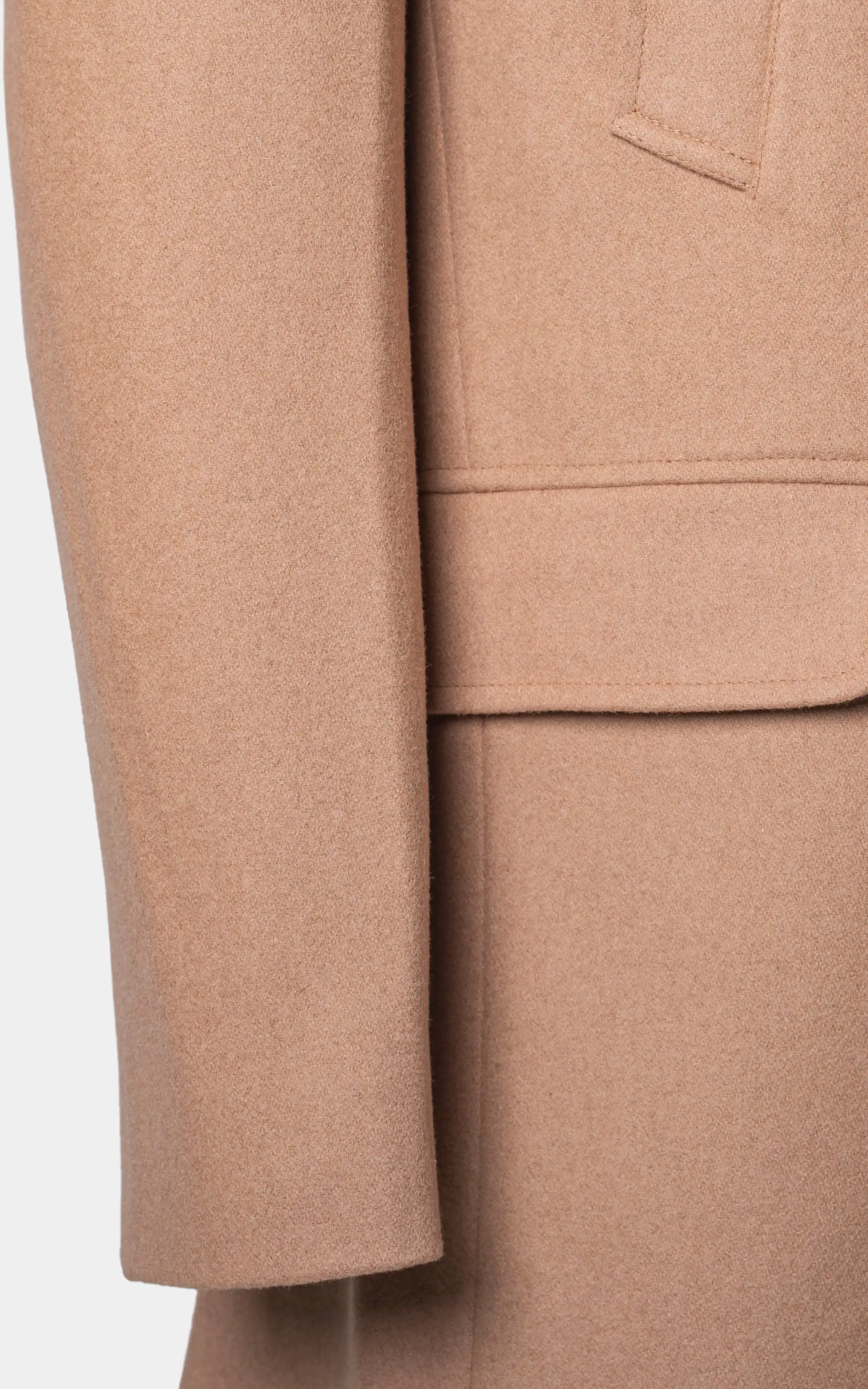 BAN COLLAR SMART FIT LONG COAT KHAKI