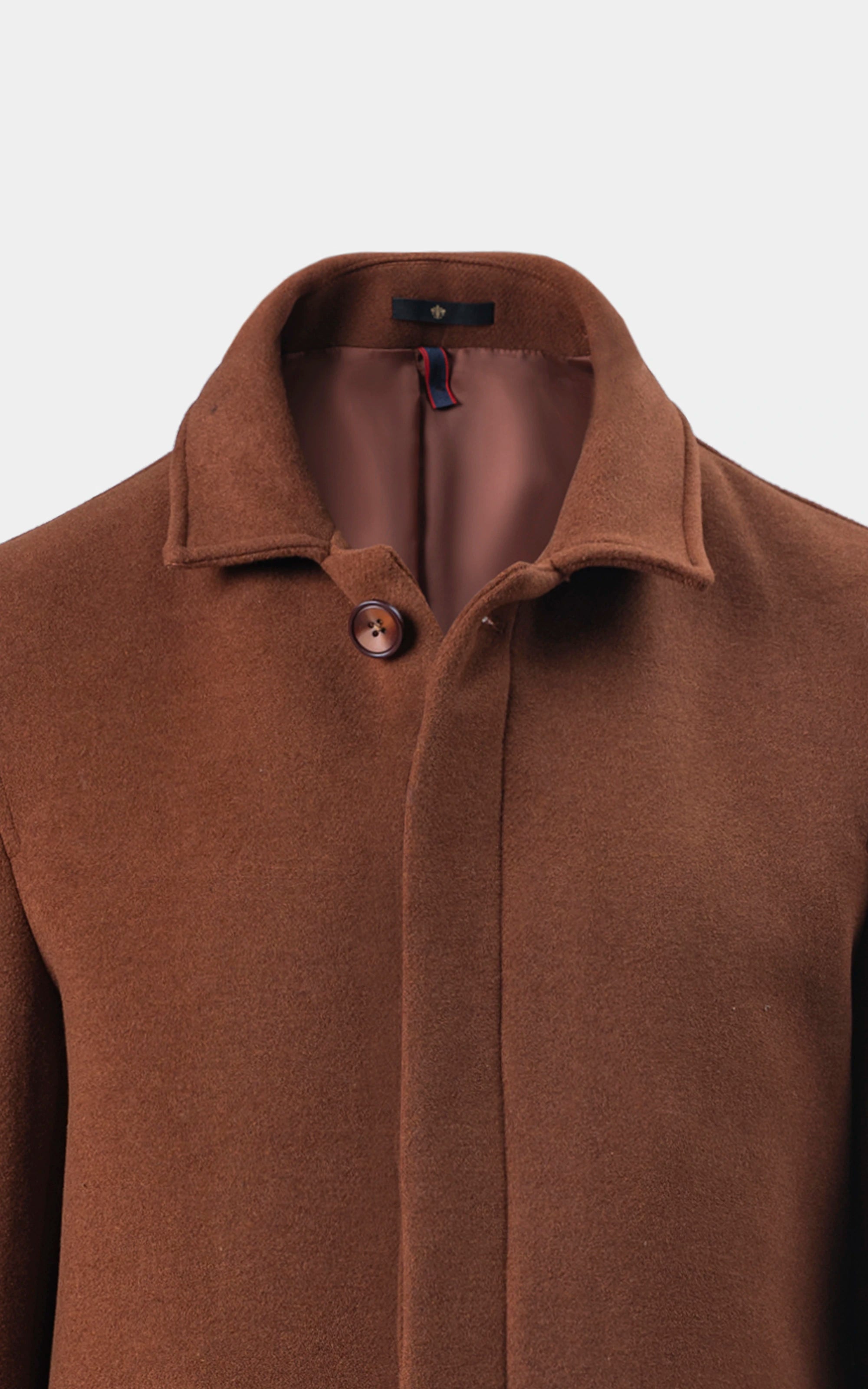 REGULAR COLLAR SMART FIT LONG COAT RUST
