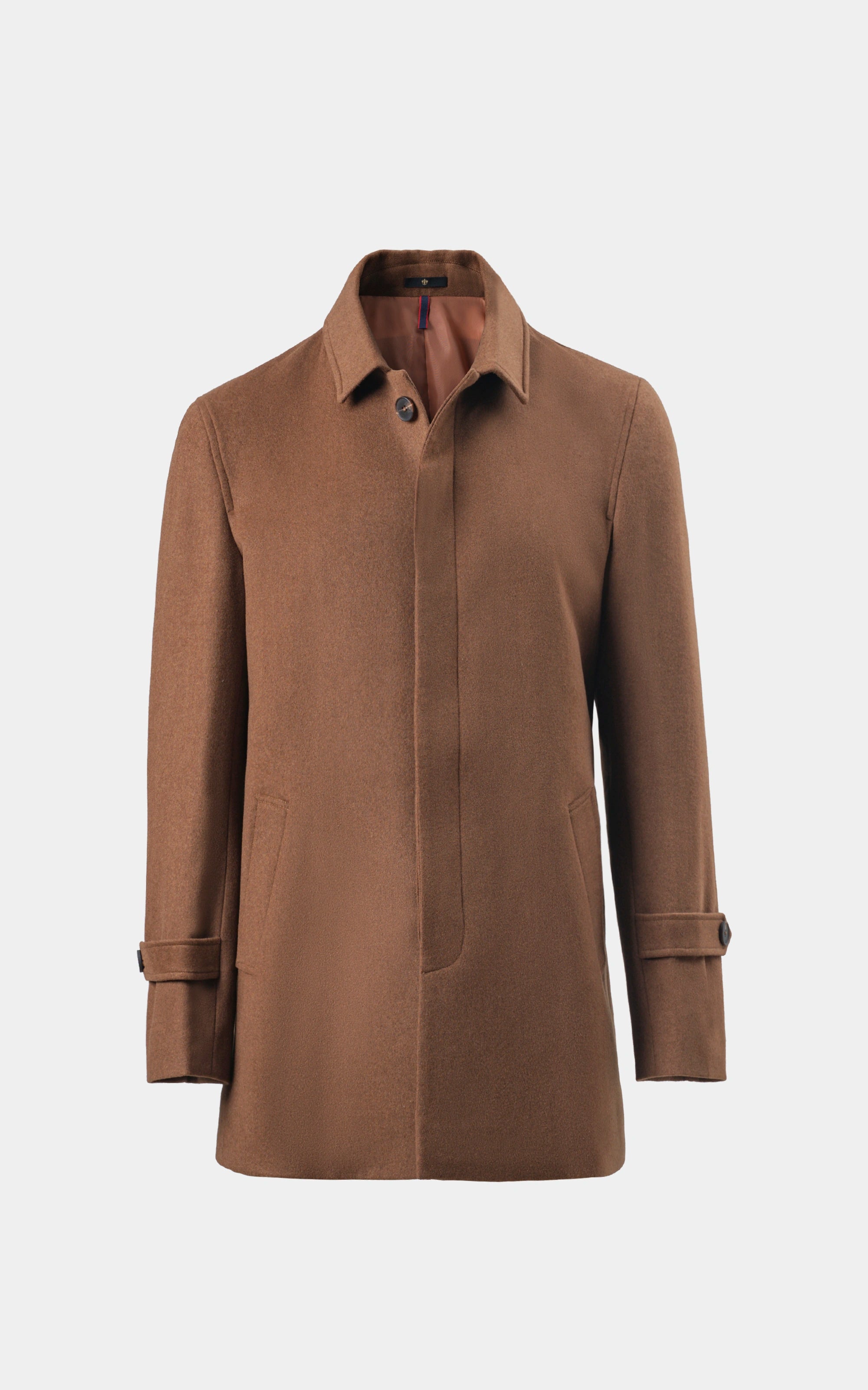 REGULAR COLLAR SMART FIT LONG COAT RUST
