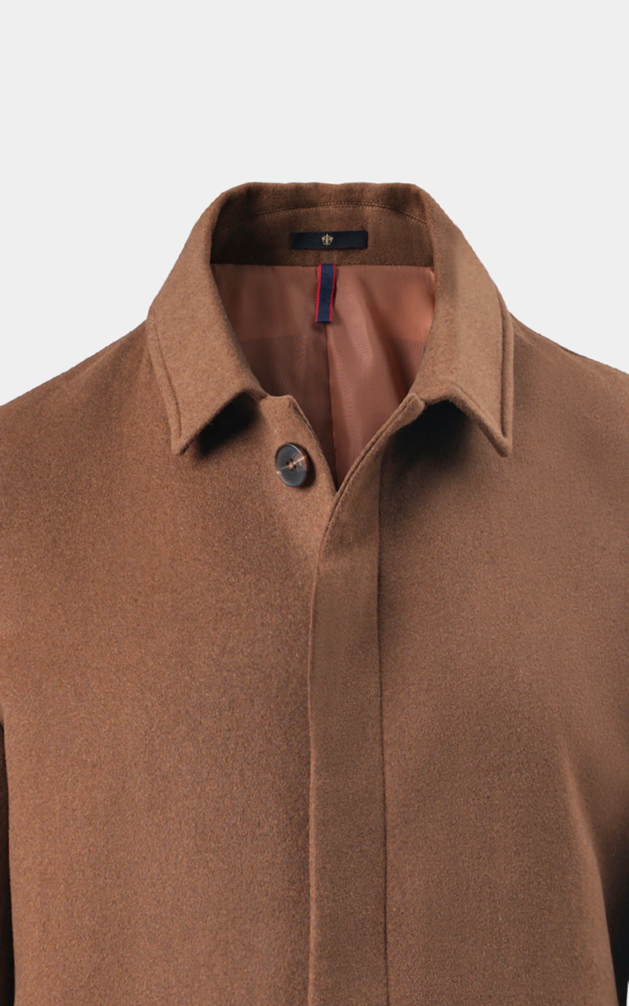 REGULAR COLLAR SMART FIT LONG COAT RUST