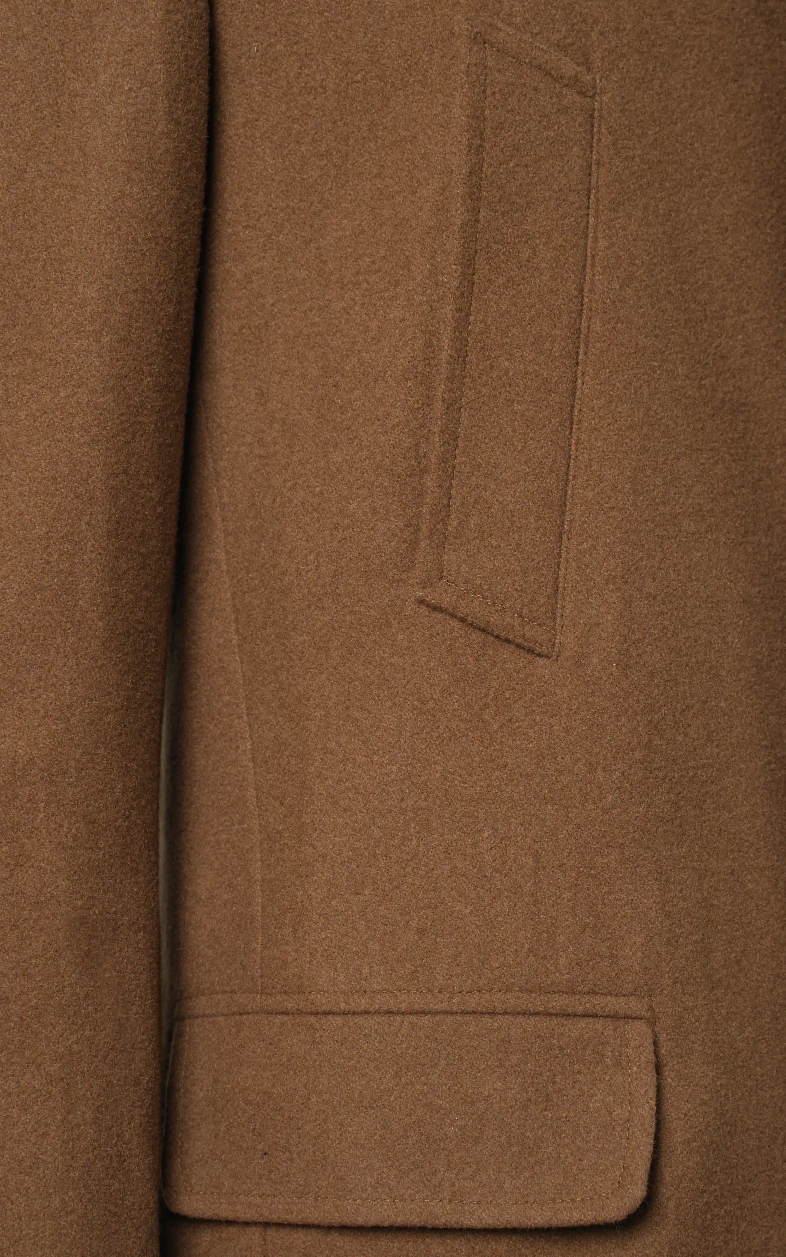 BAN COLLAR SMART FIT LONG COAT LIGHT BROWN