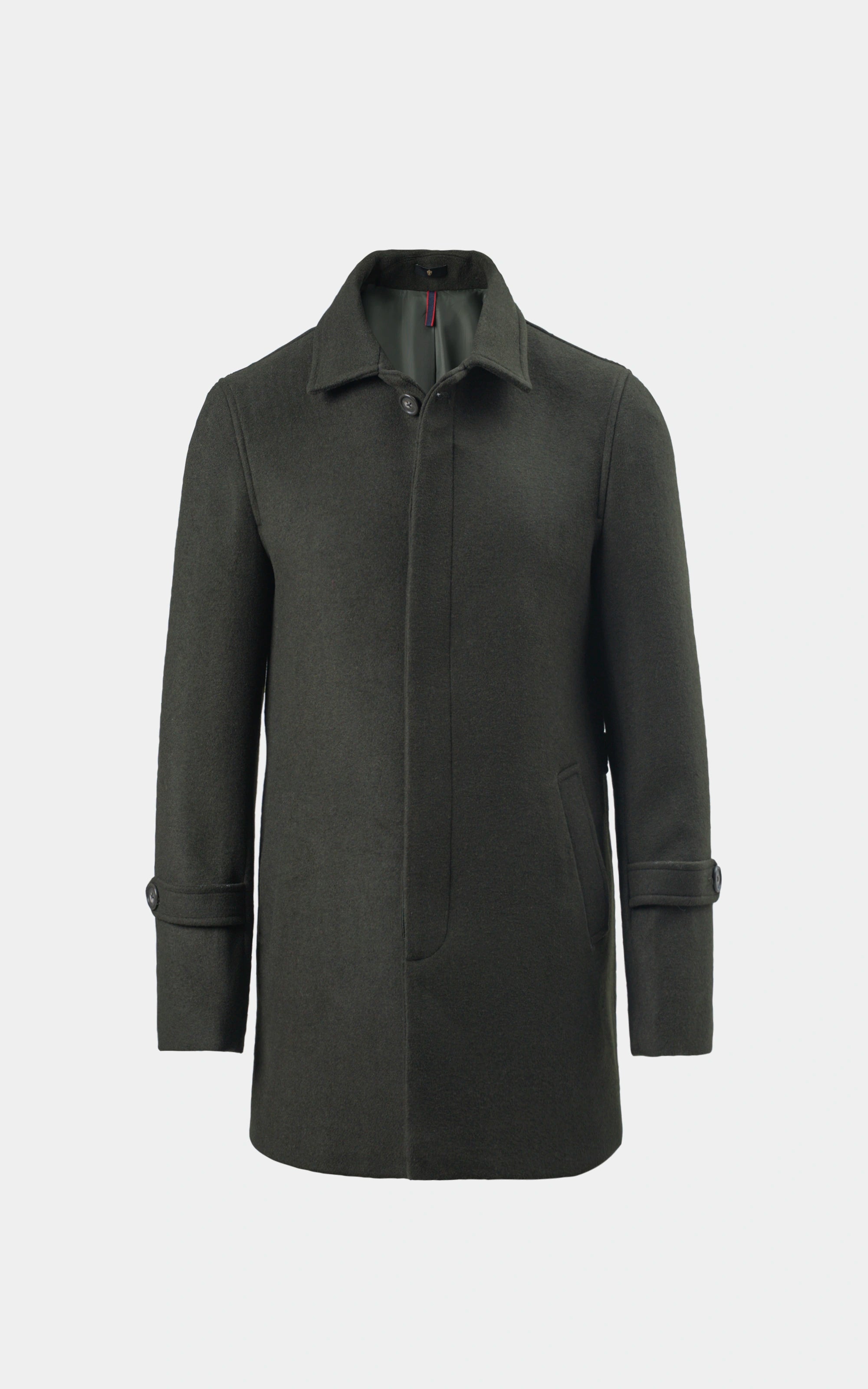 REGULAR COLLAR SMART FIT LONG COAT OLIVE