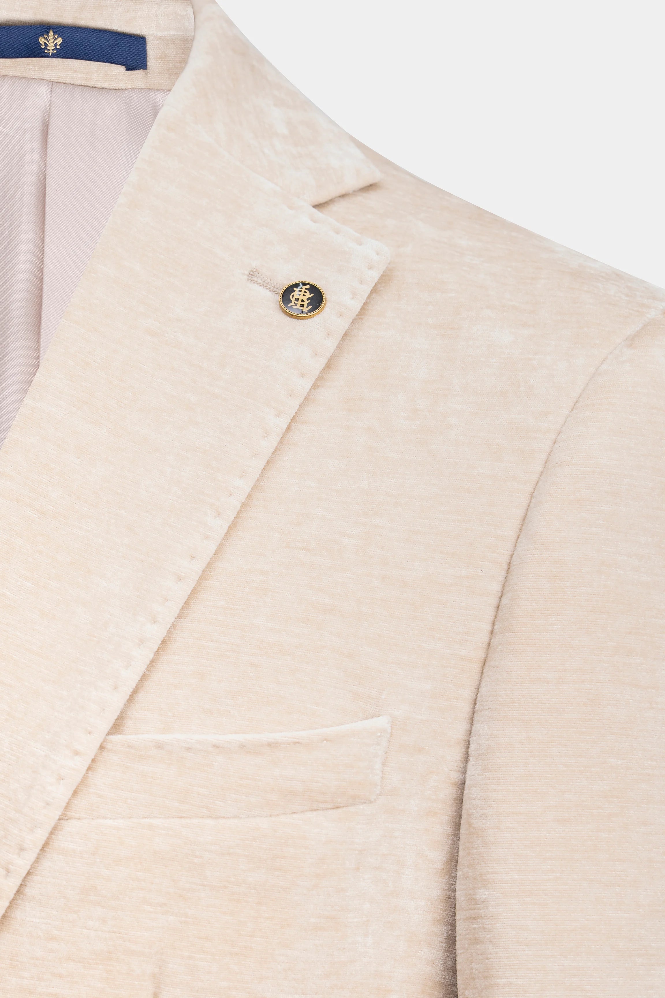 VELVET CASUAL COAT  BEIGE