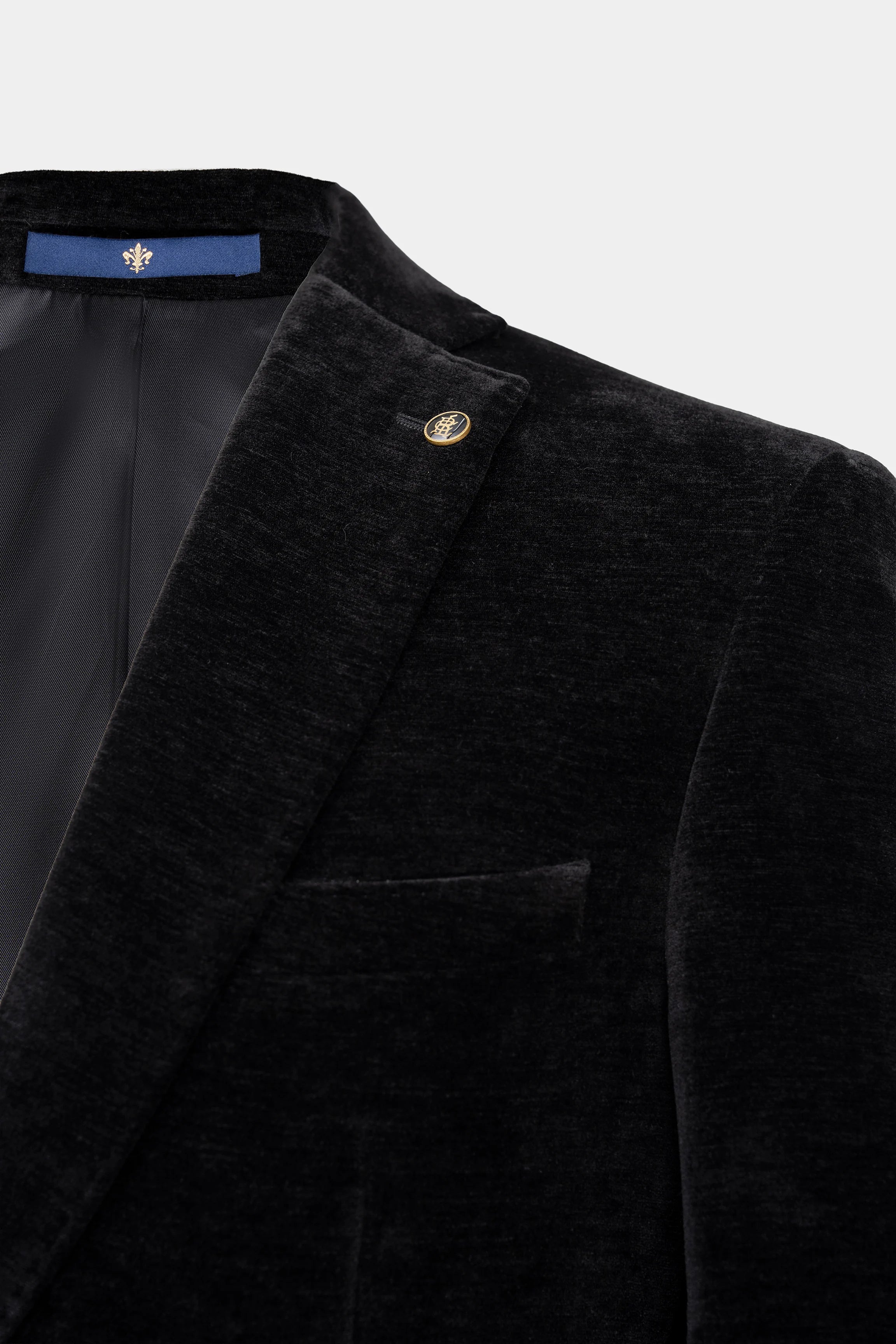 VELVET CASUAL COAT BLACK