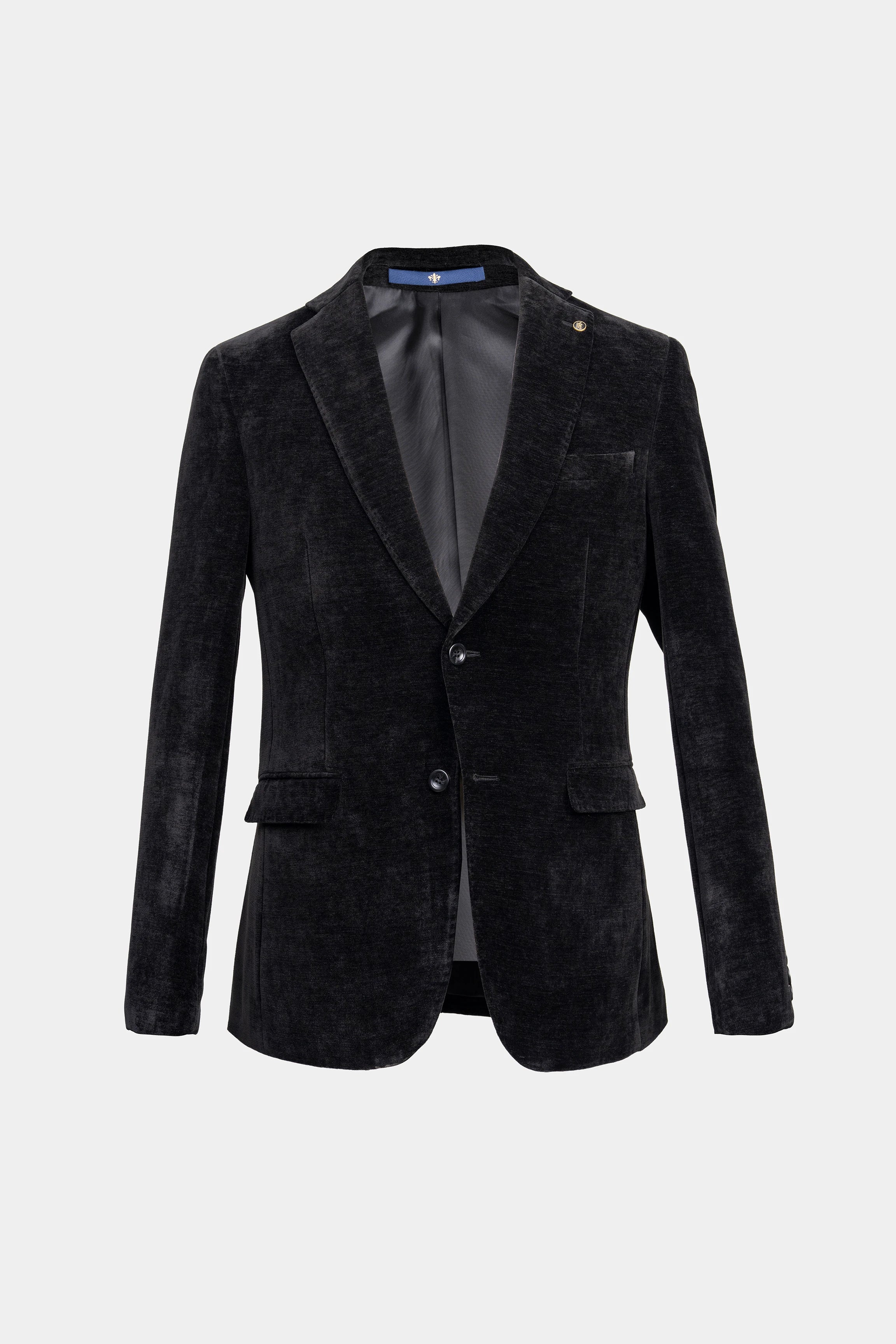 VELVET CASUAL COAT BLACK