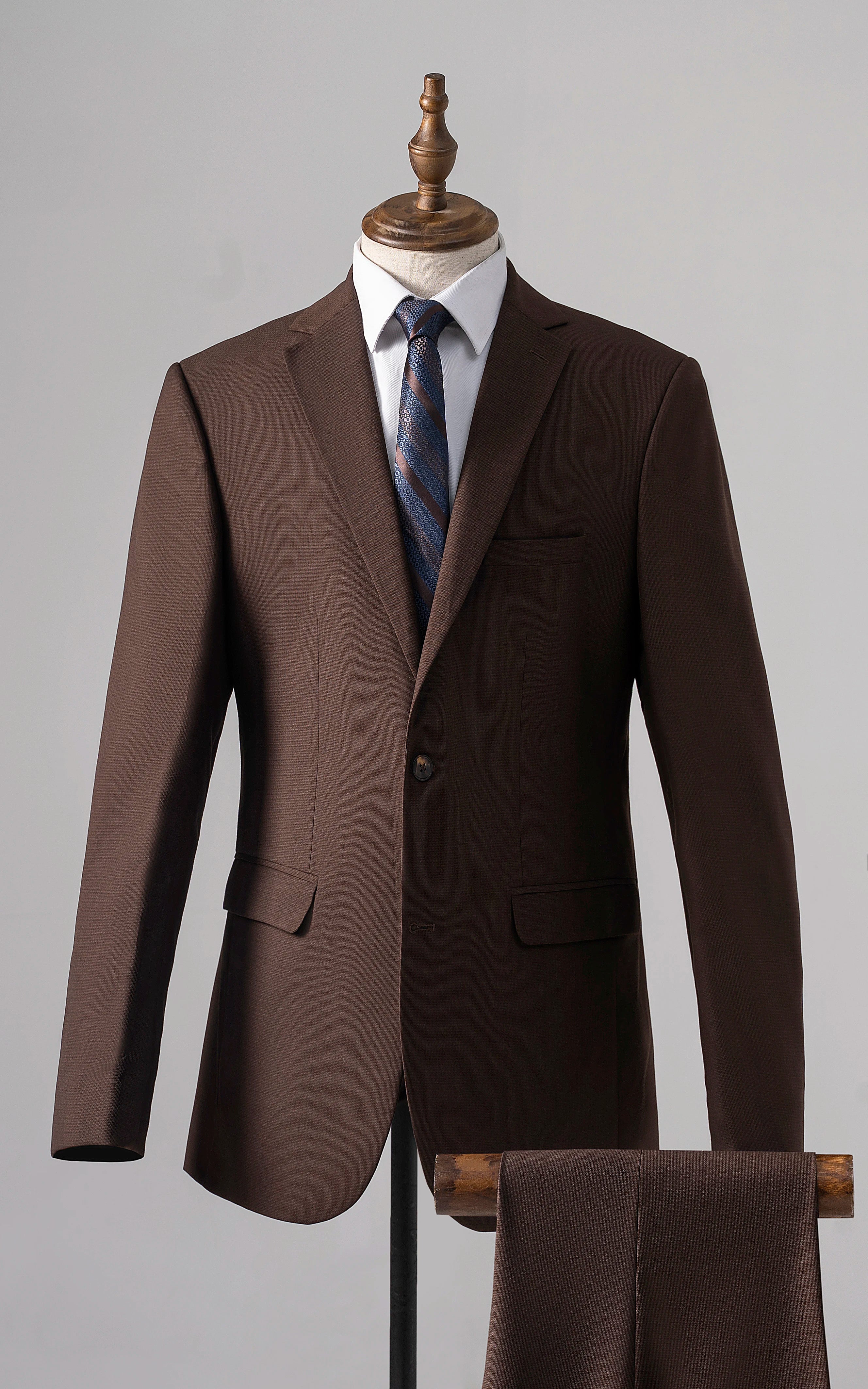 2 PIECE SUIT DARK BROWN