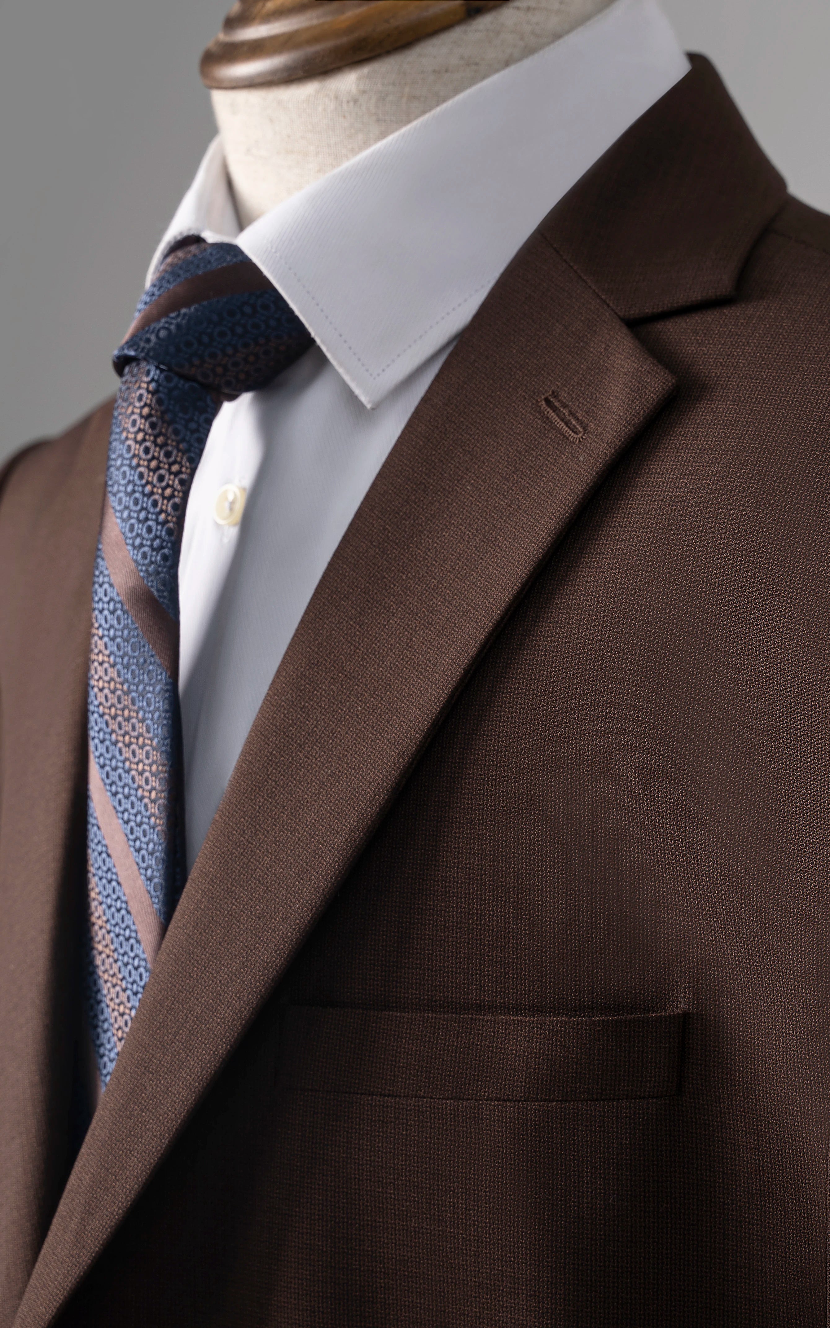 2 PIECE SUIT DARK BROWN