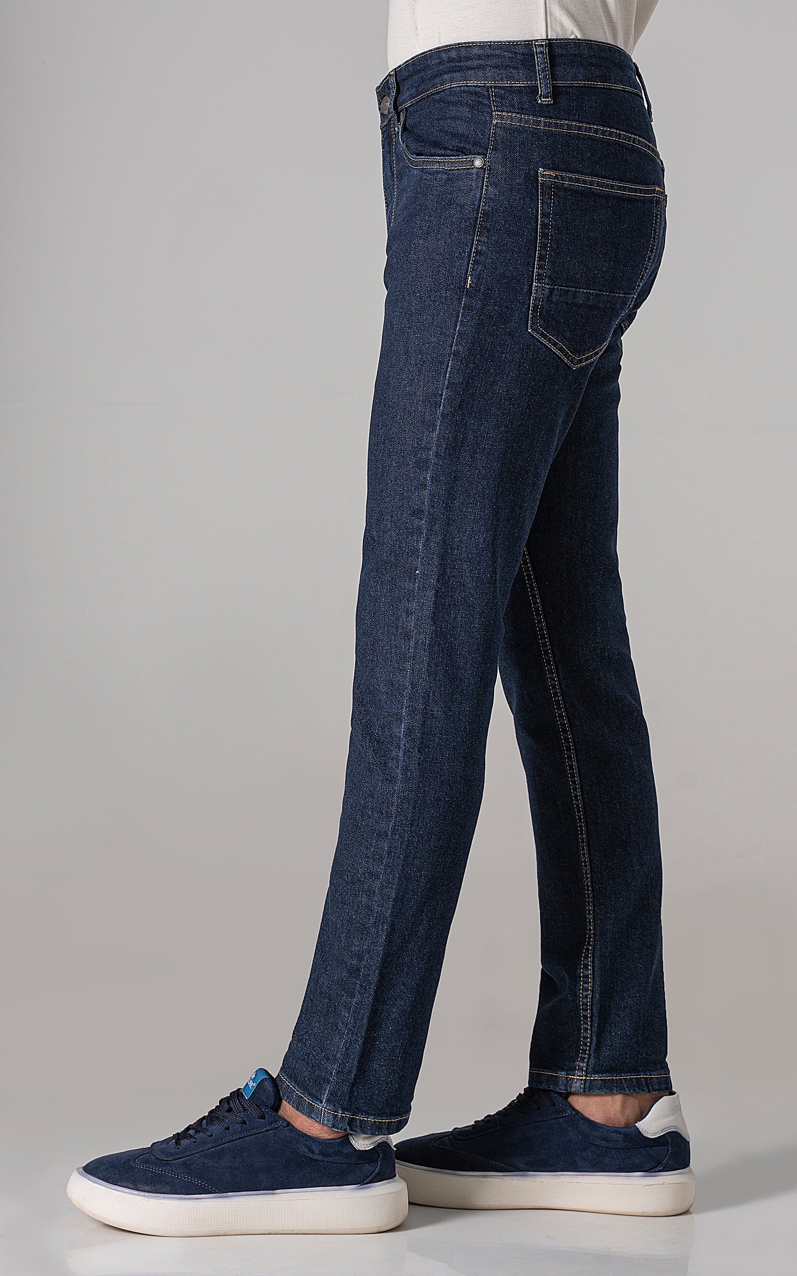 STRAIGHT LEG DENIM JEANS DARK BLUE