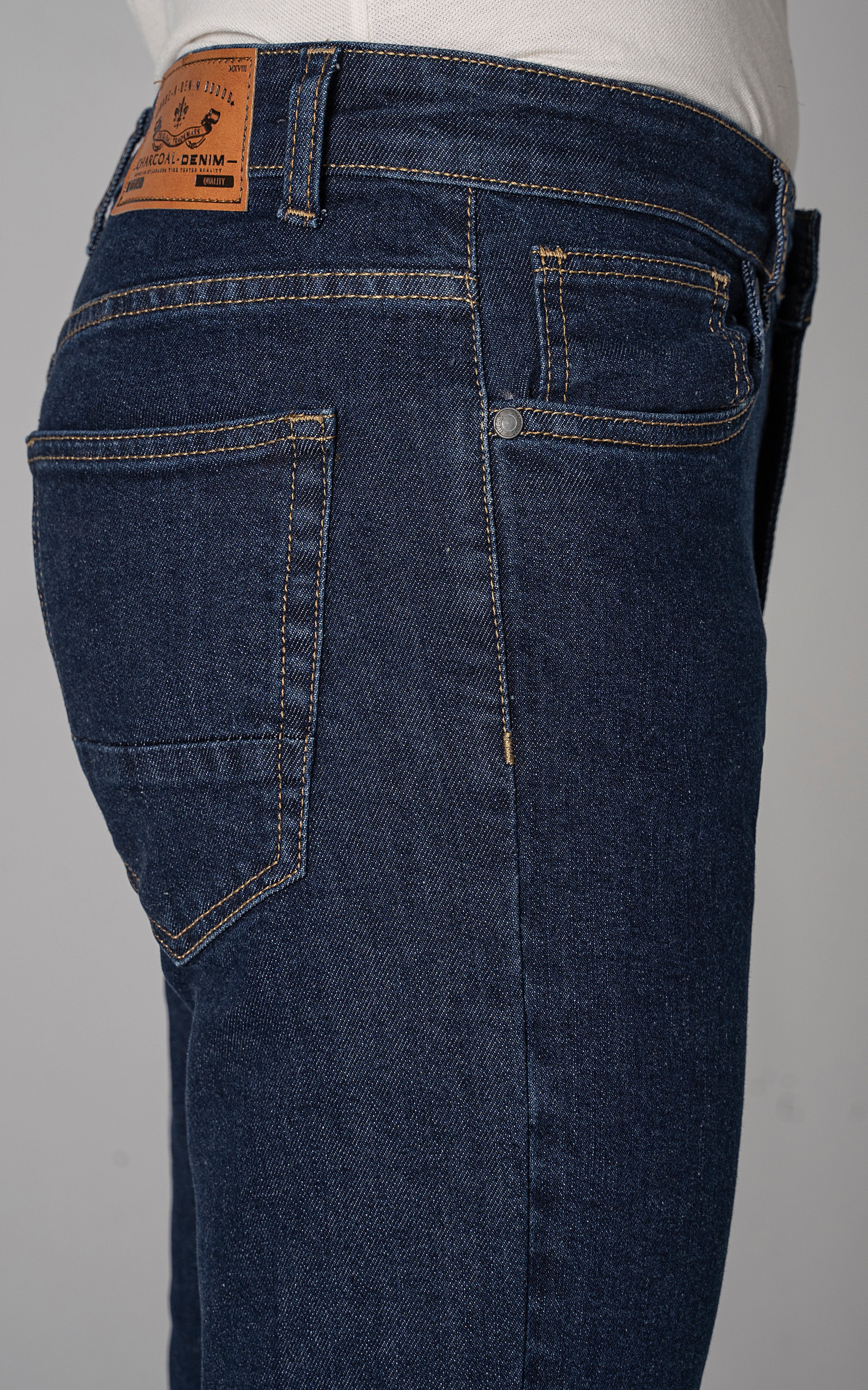 STRAIGHT LEG DENIM JEANS DARK BLUE