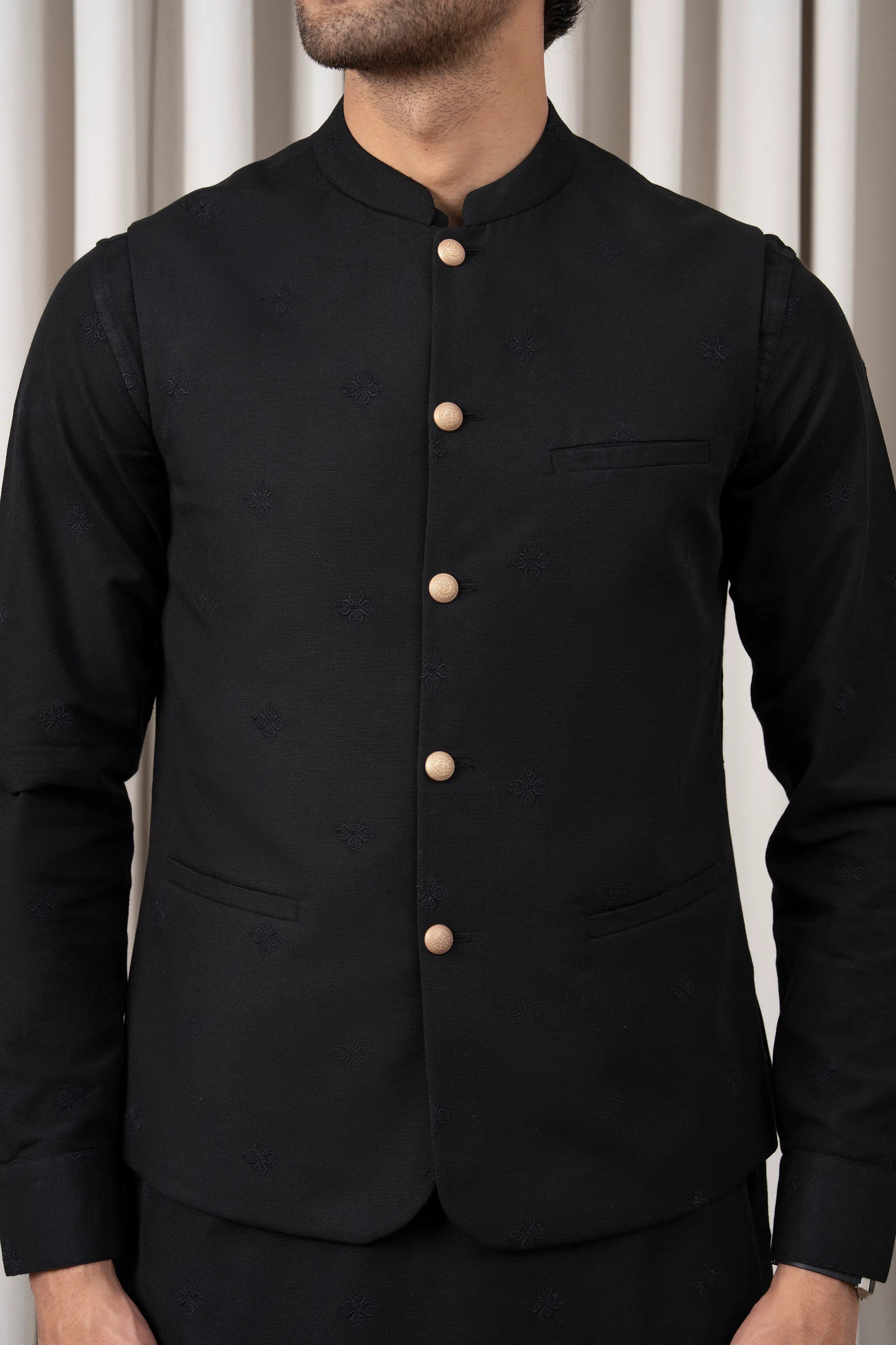 EMBROIDERED WAISTCOAT | PREMIUM COLLECTION BLACK