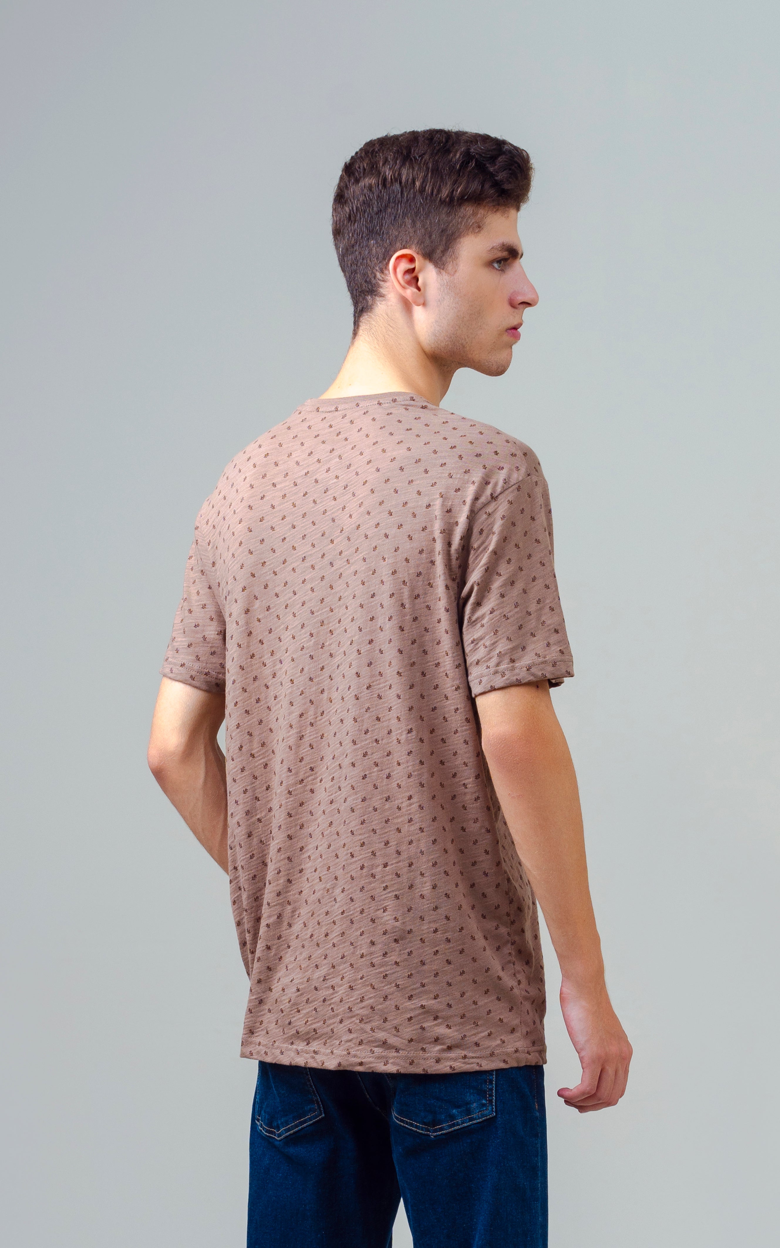 REGULAR FIT PRINTED T SHIRT KHAKI