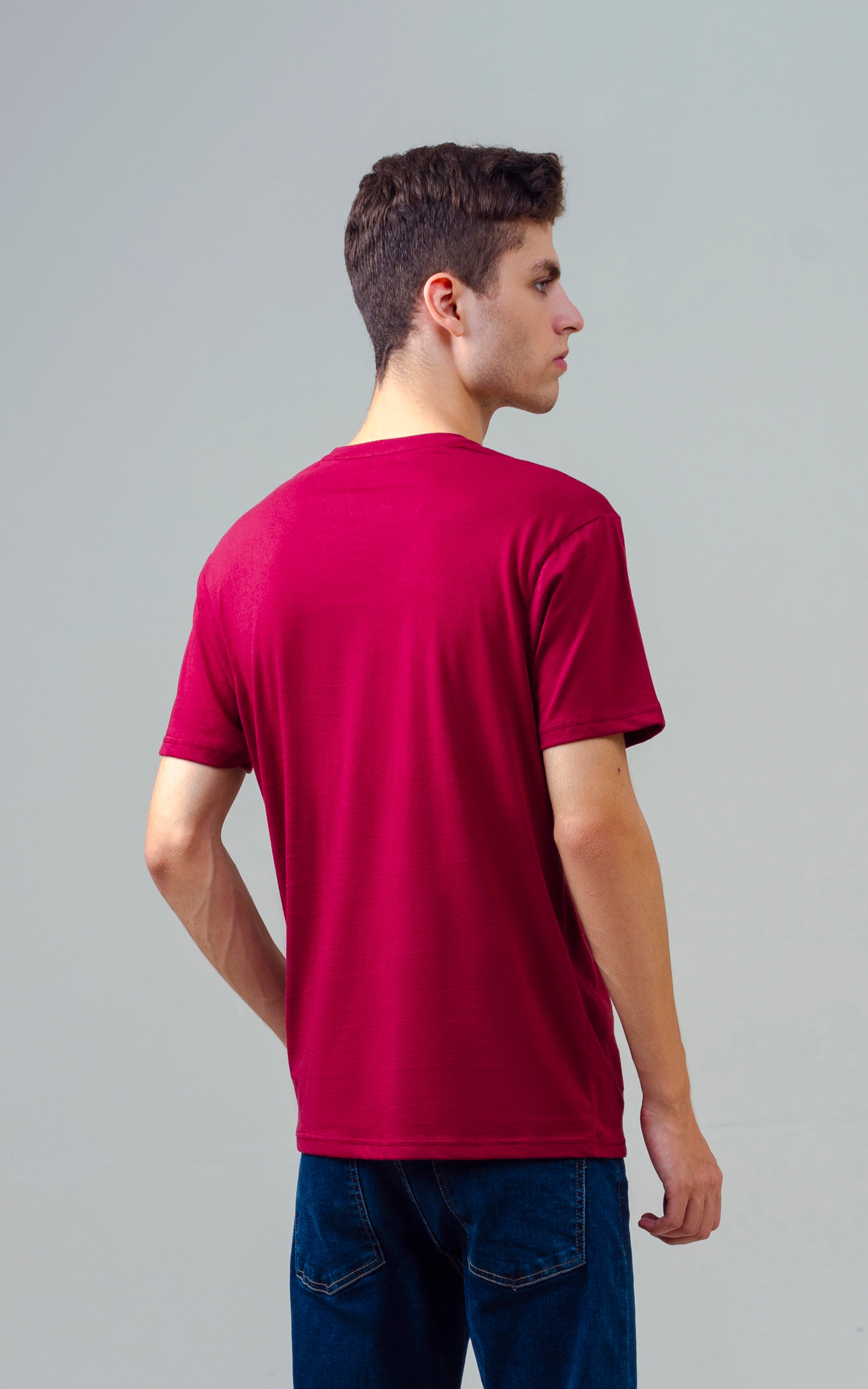 REGULAR FIT GRAPHIC T SHIRT MAROON