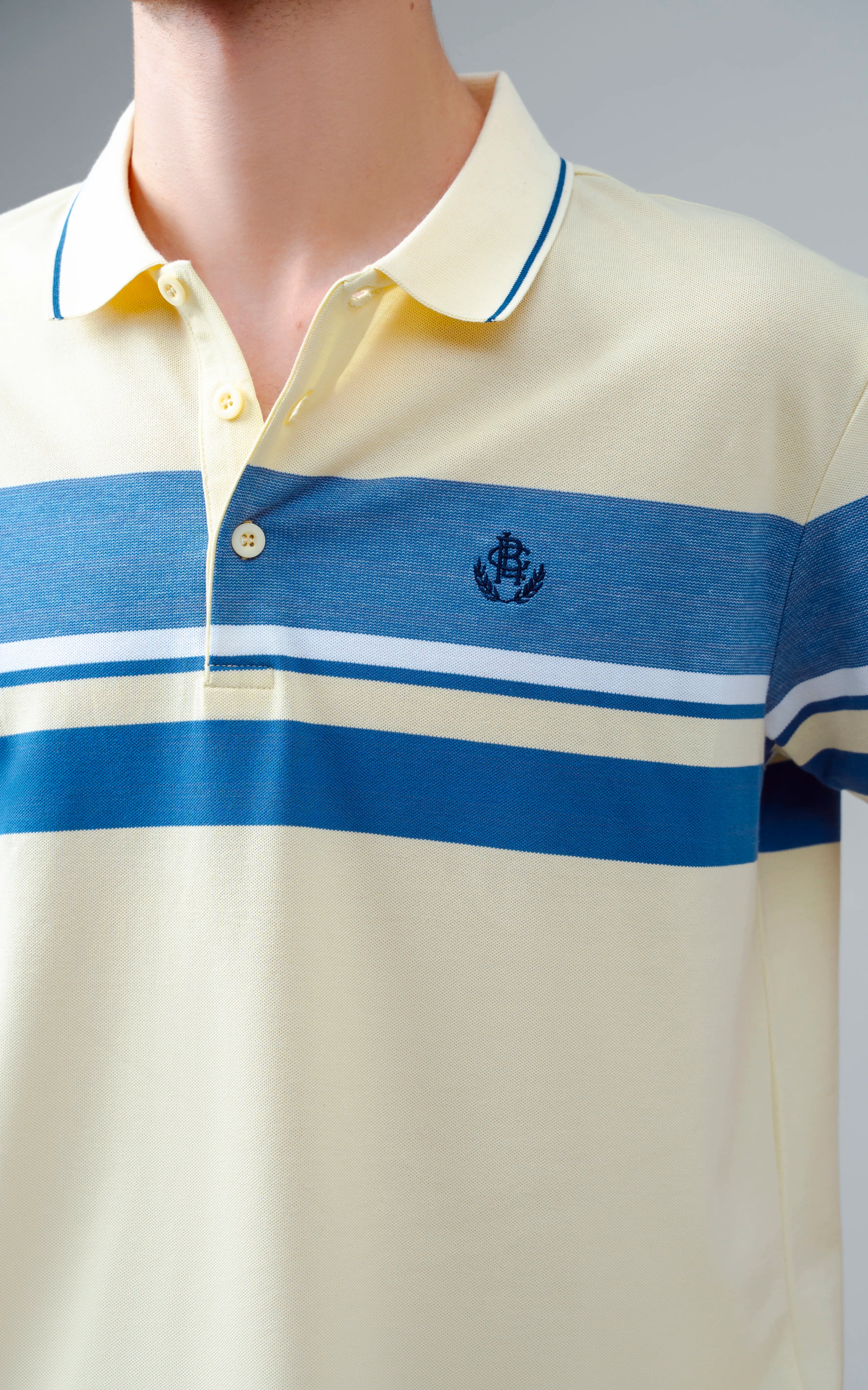 EXECUTIVE ENGINEERED STRIPE POLO LIME YELLOW