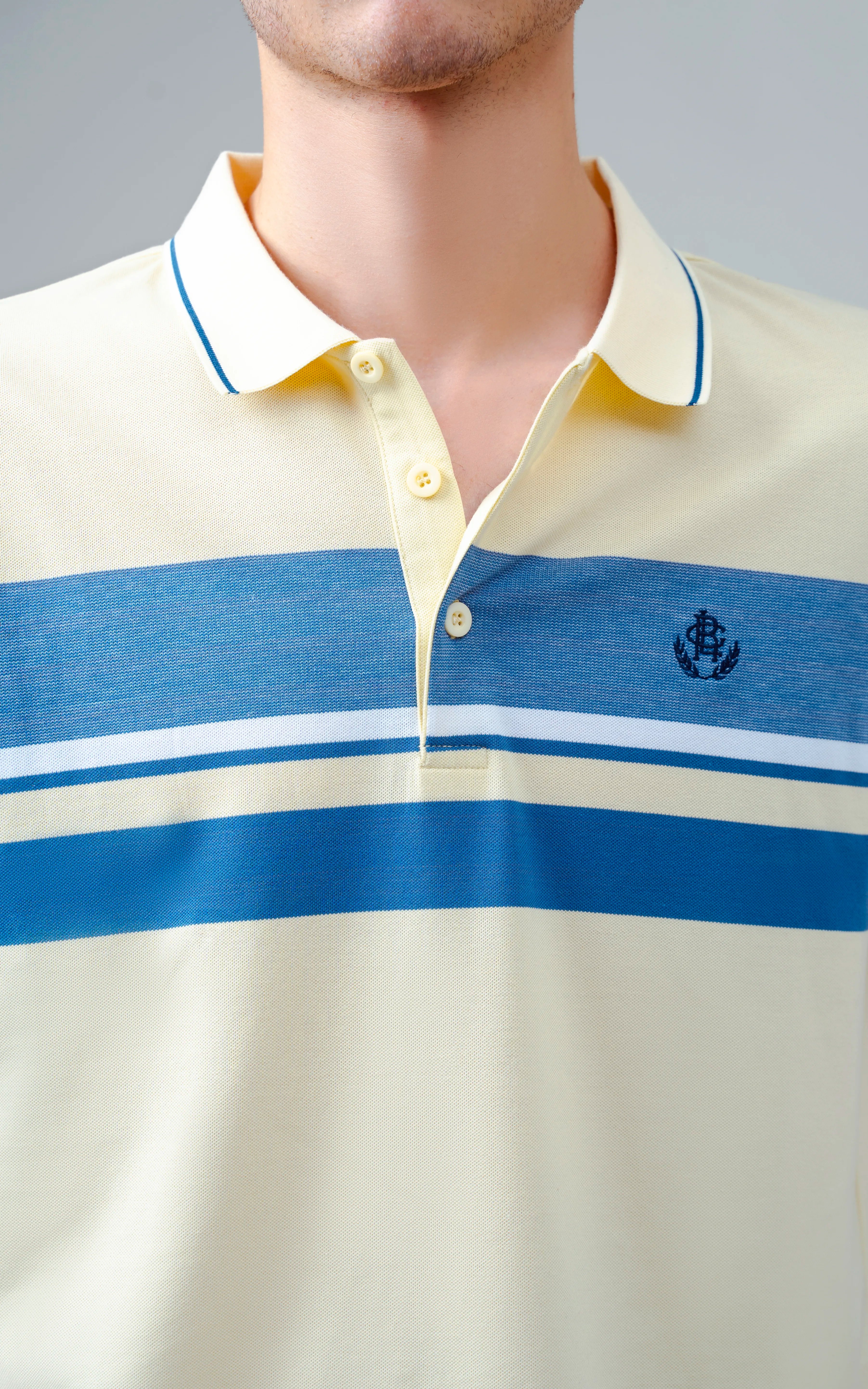 EXECUTIVE ENGINEERED STRIPE POLO LIME YELLOW