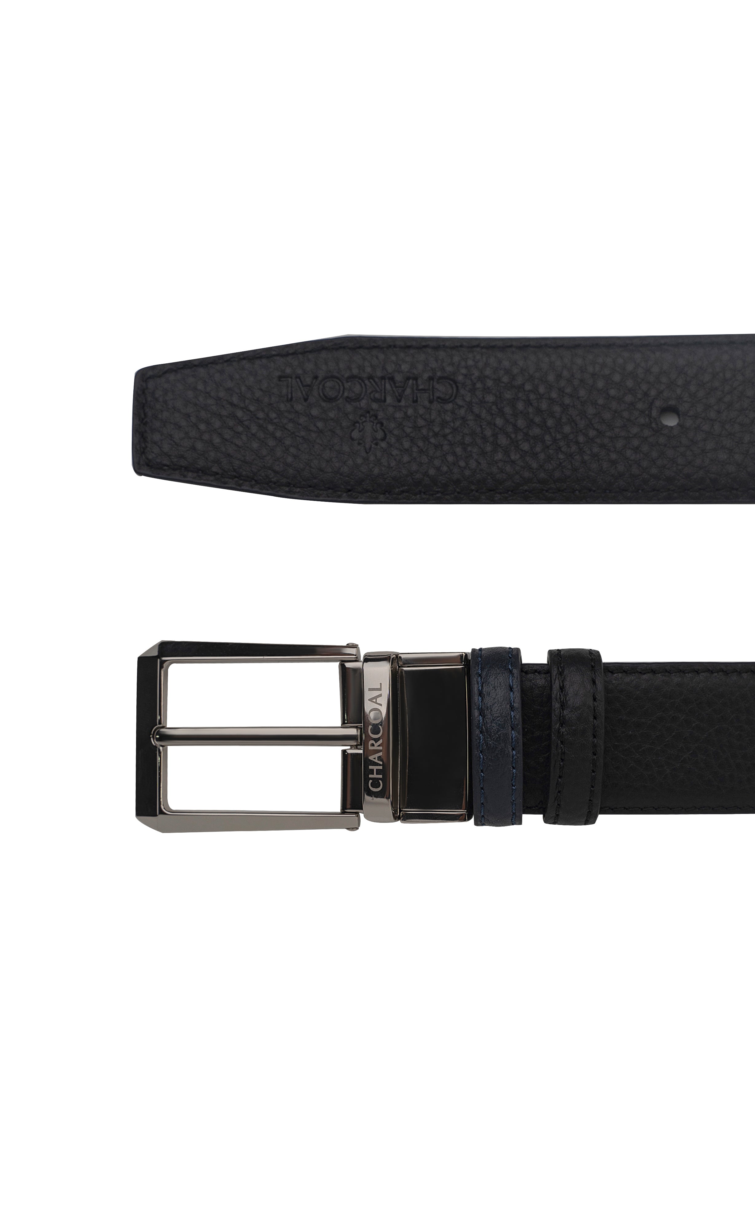 Leather Reversible Belt dark Blue/ Black