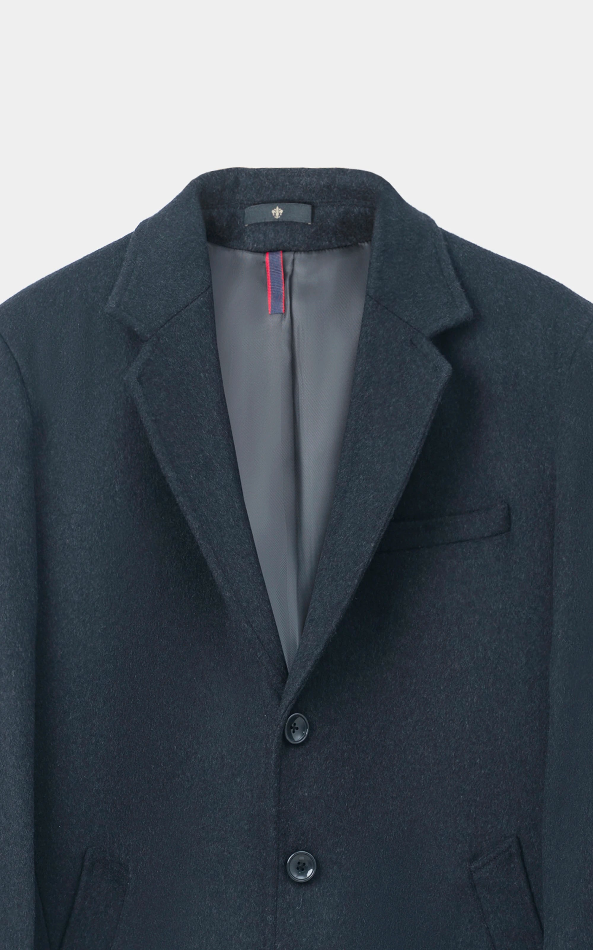 NOTCH LAPEL SMART FIT LONG COAT BLACK