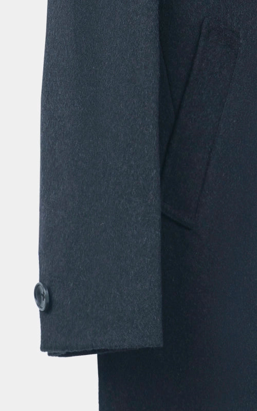 NOTCH LAPEL SMART FIT LONG COAT BLACK