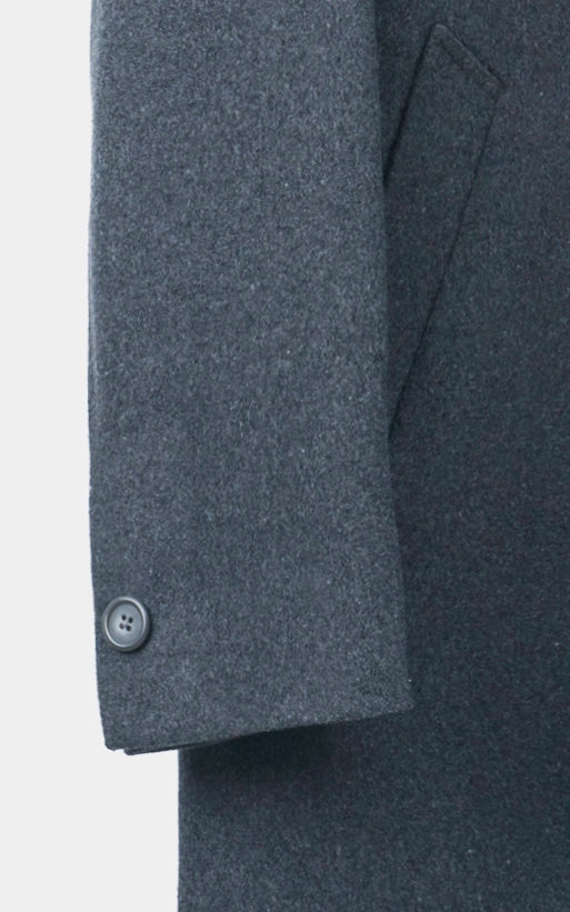 NOTCH LAPEL SMART FIT LONG COAT CHARCOAL