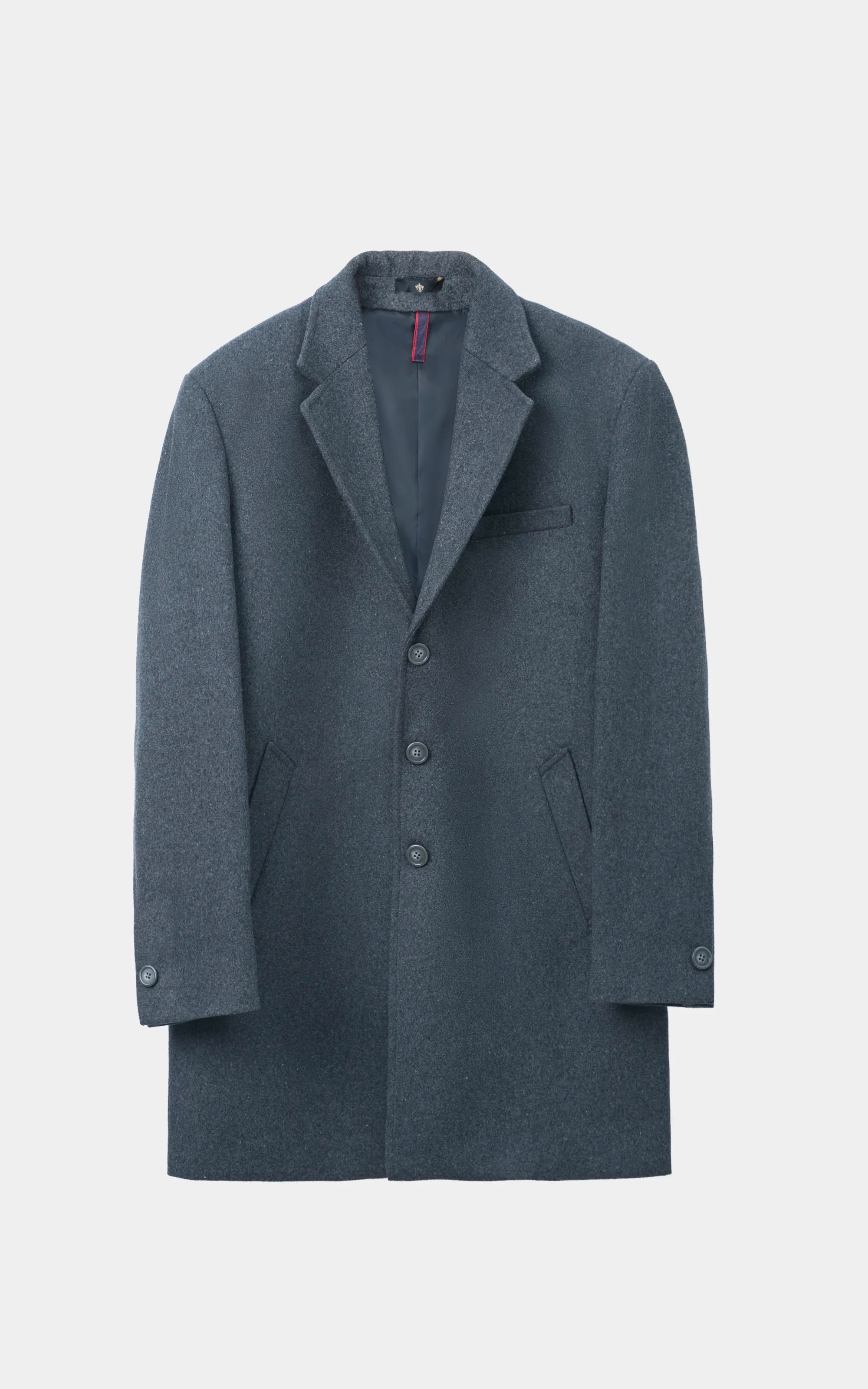 NOTCH LAPEL SMART FIT LONG COAT CHARCOAL
