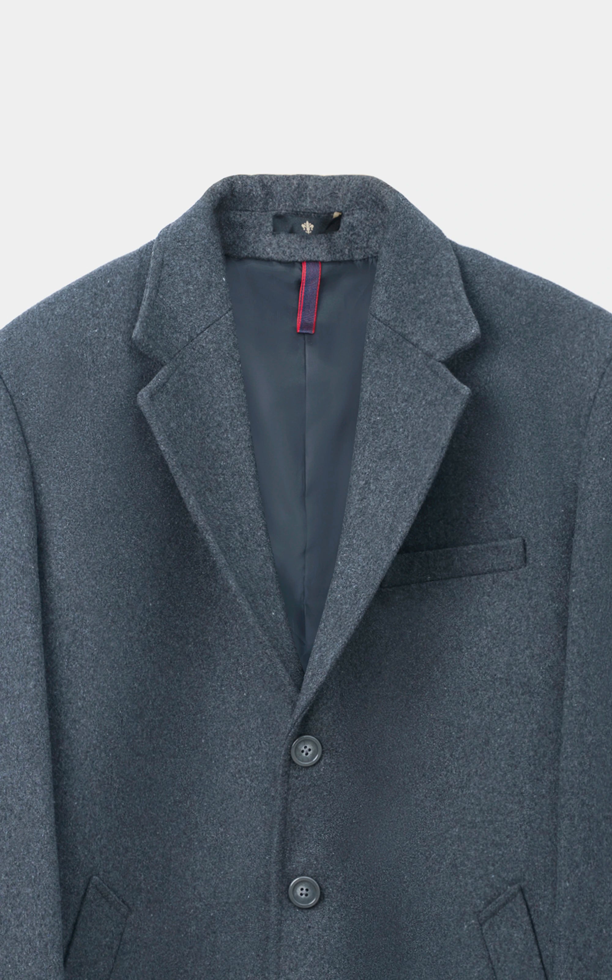 NOTCH LAPEL SMART FIT LONG COAT CHARCOAL