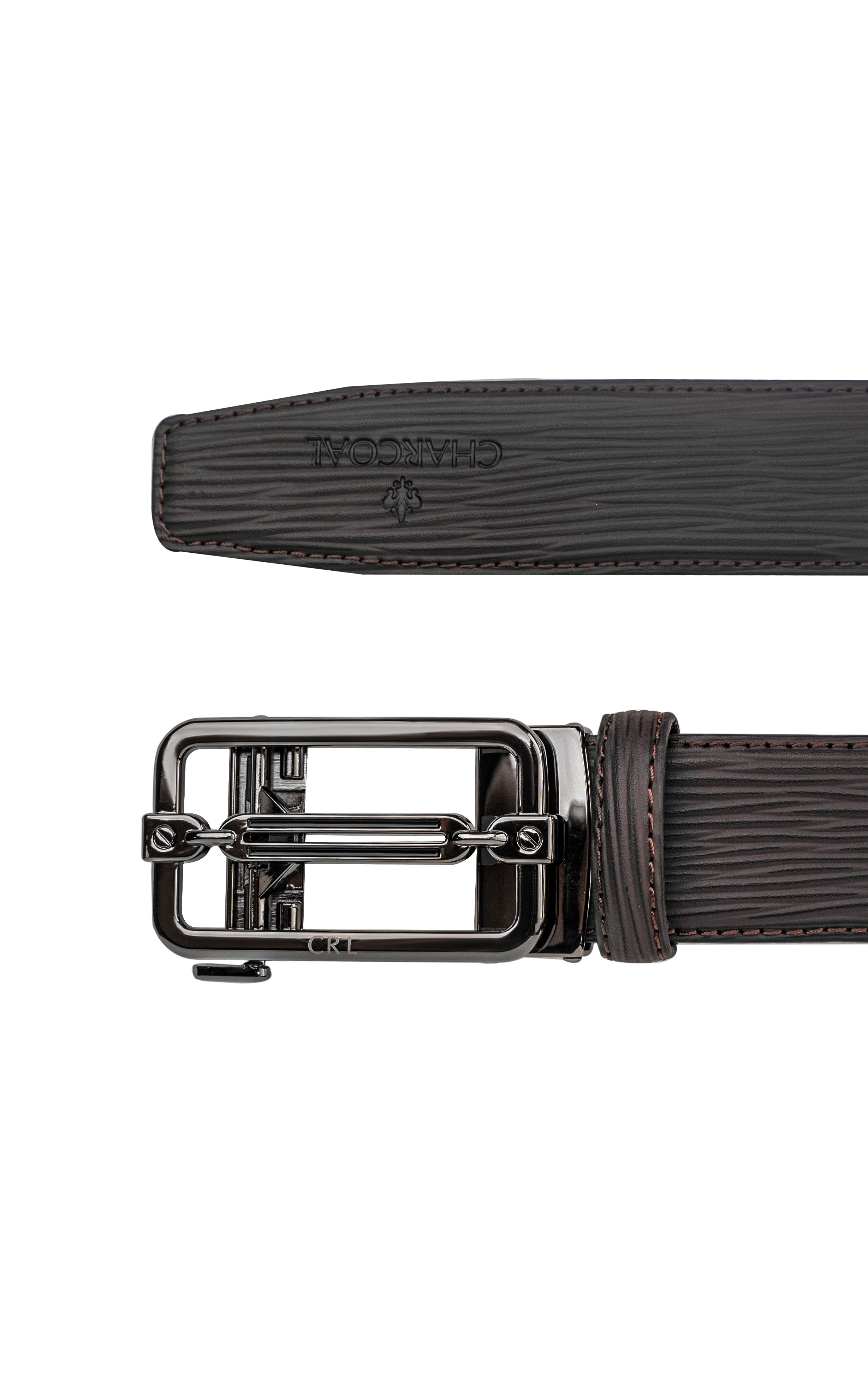 Self Textured  Formal Belt Black