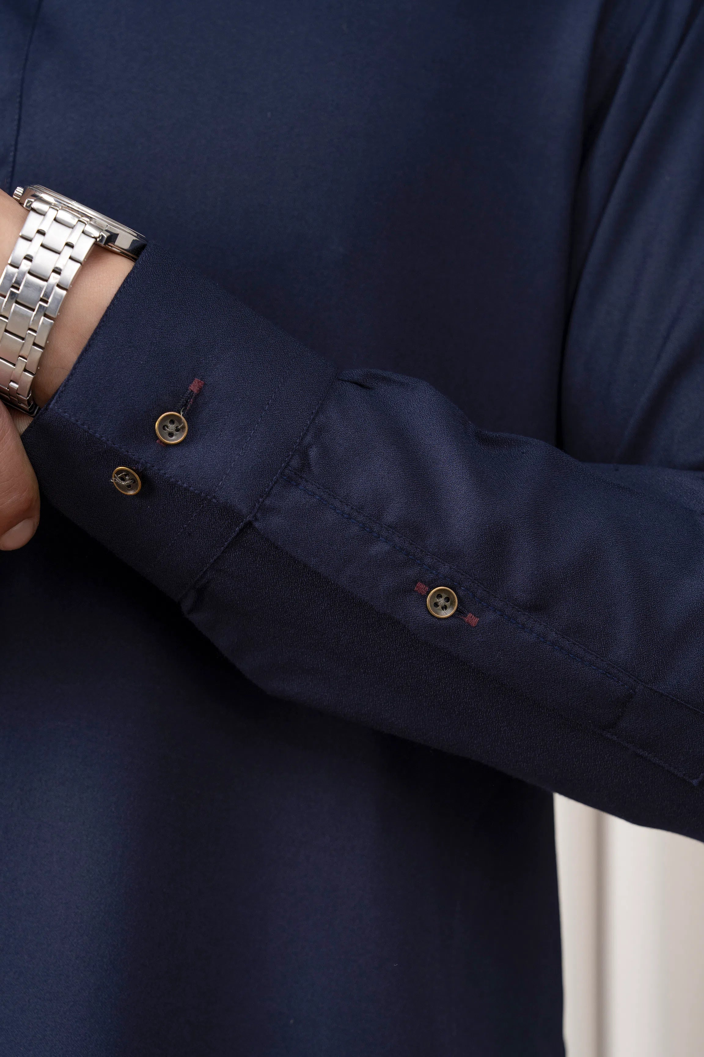 TEXTURED BLENDED KAMEEZ SHALWAR - SIGNATURE COLLECTION NAVY