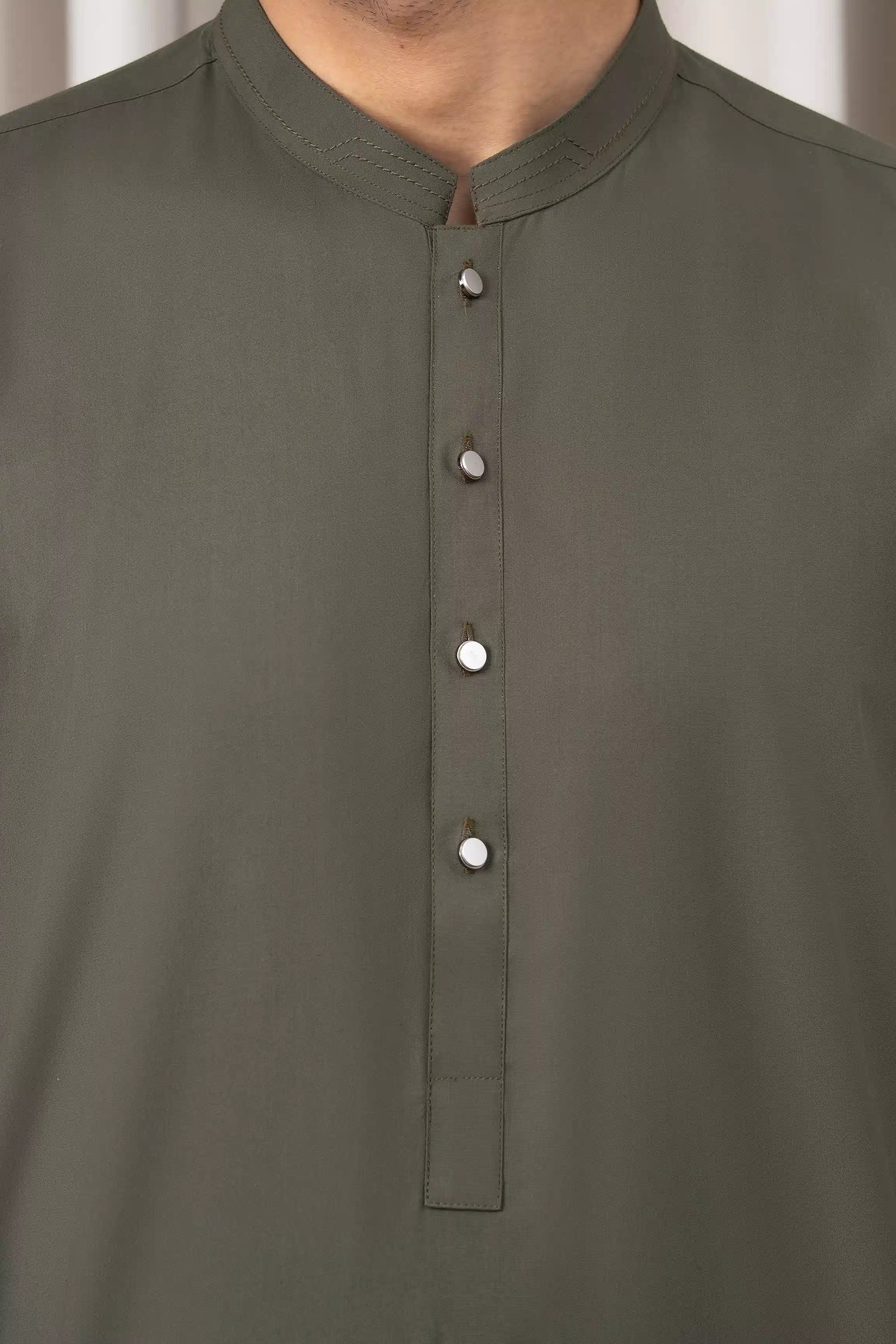 BLENDED KAMEEZ SHALWAR - PREMIUM COLLECTION OLIVE