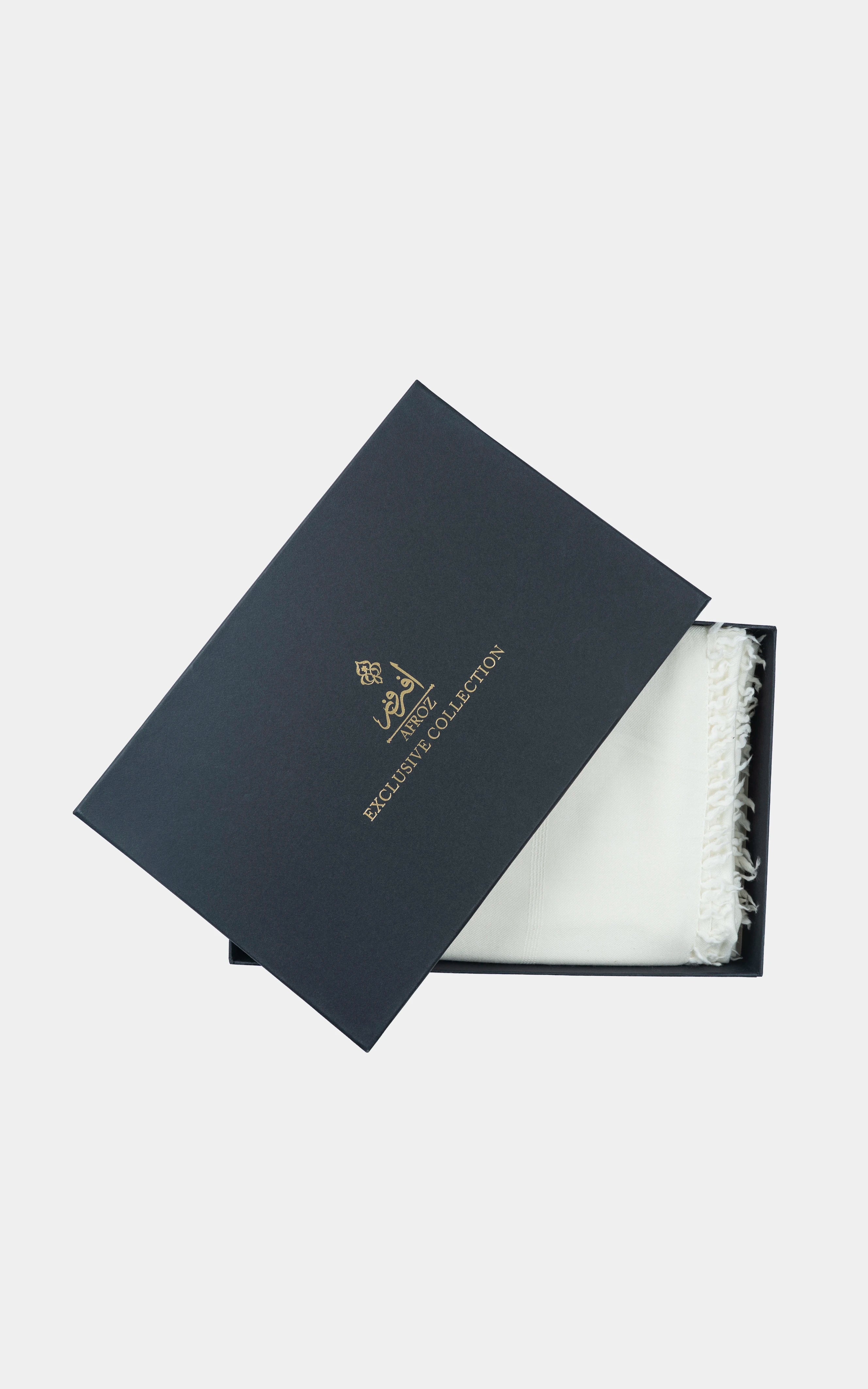 TEXTURED BLENDED | PREMIUM WOOL SHAWL WHITE