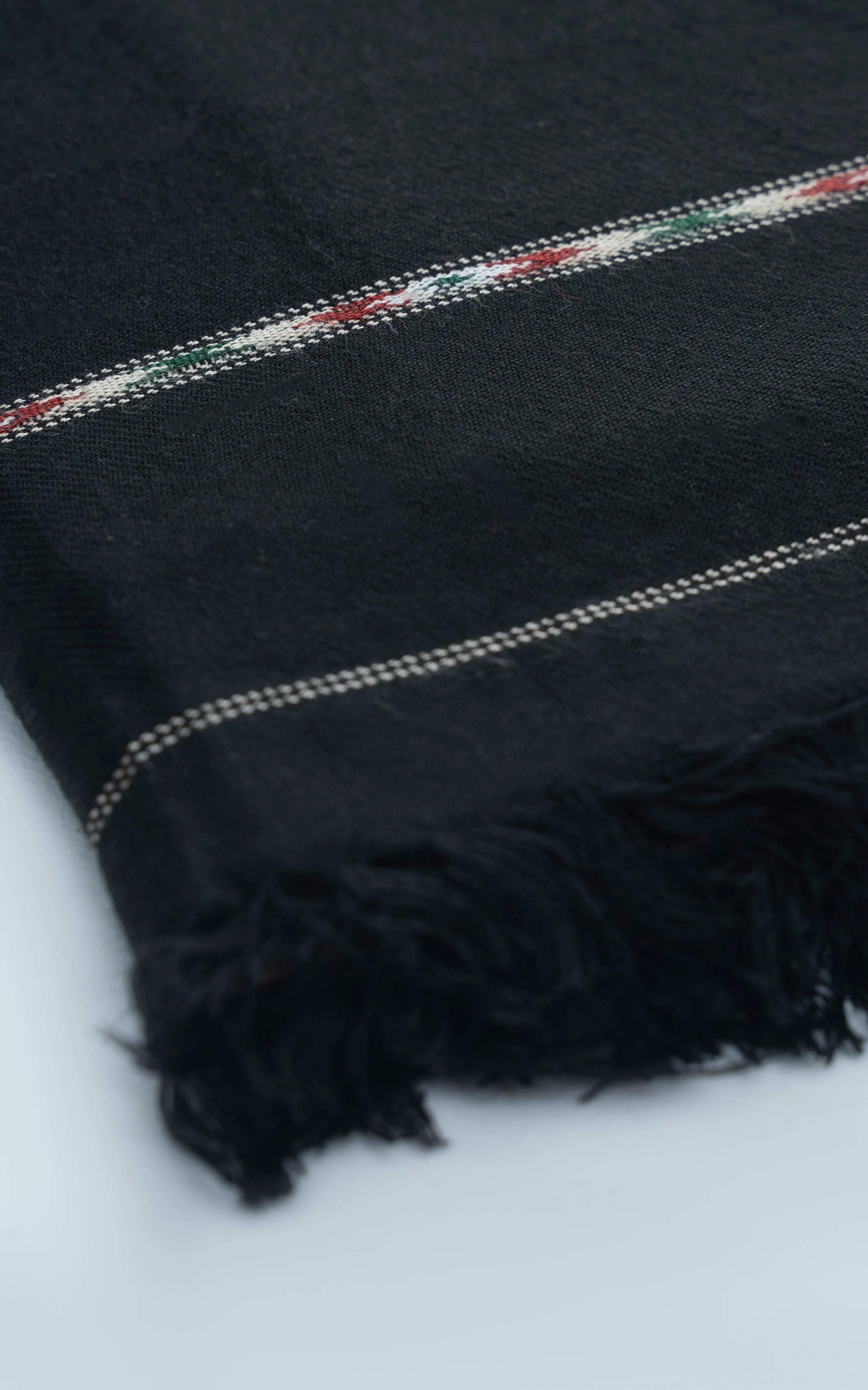 PLAIN BLENDED | CLASSIC WOOL SHAWL BLACK