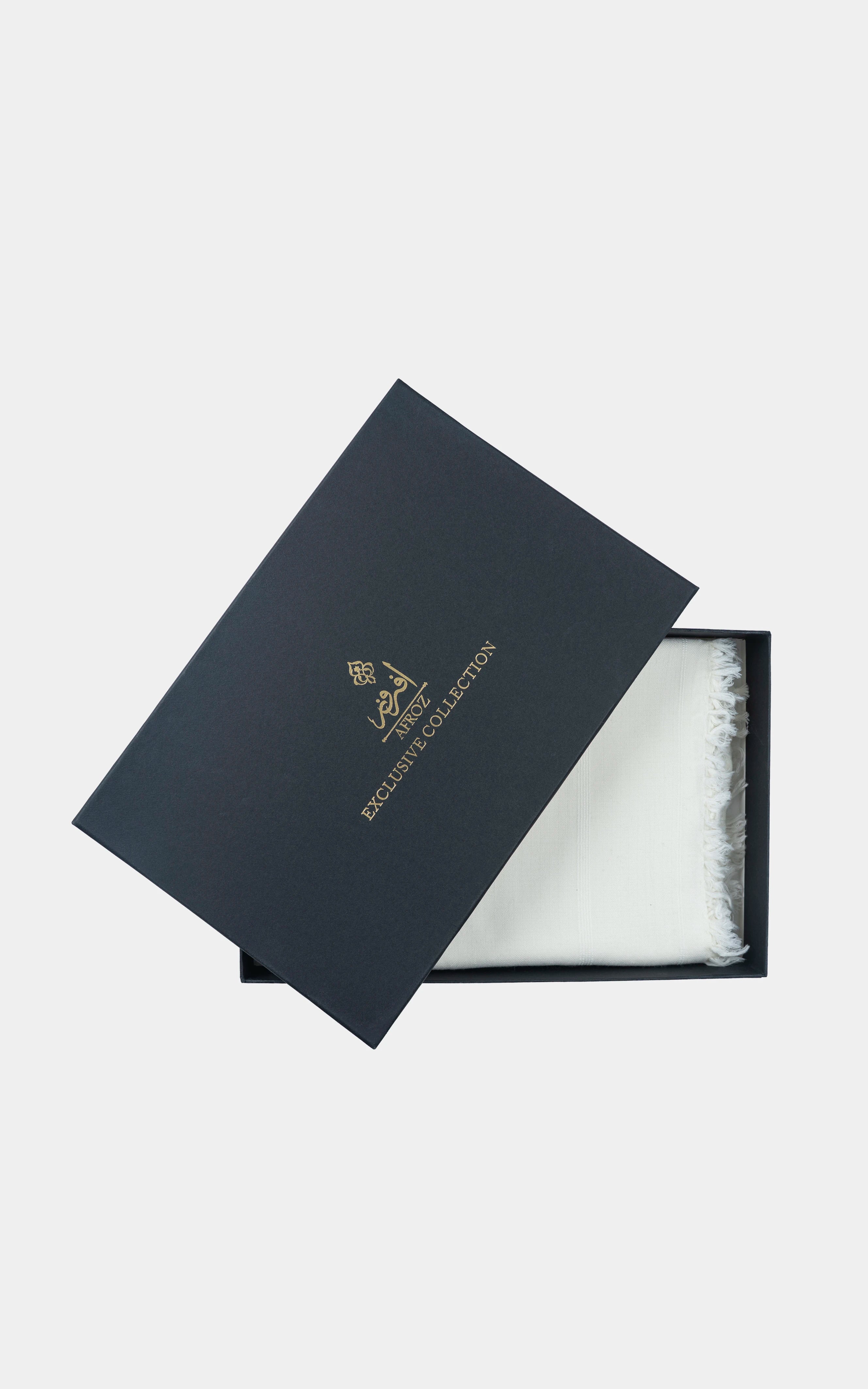 TEXTURED BLENDED | PREMIUM WOOL SHAWL WHITE