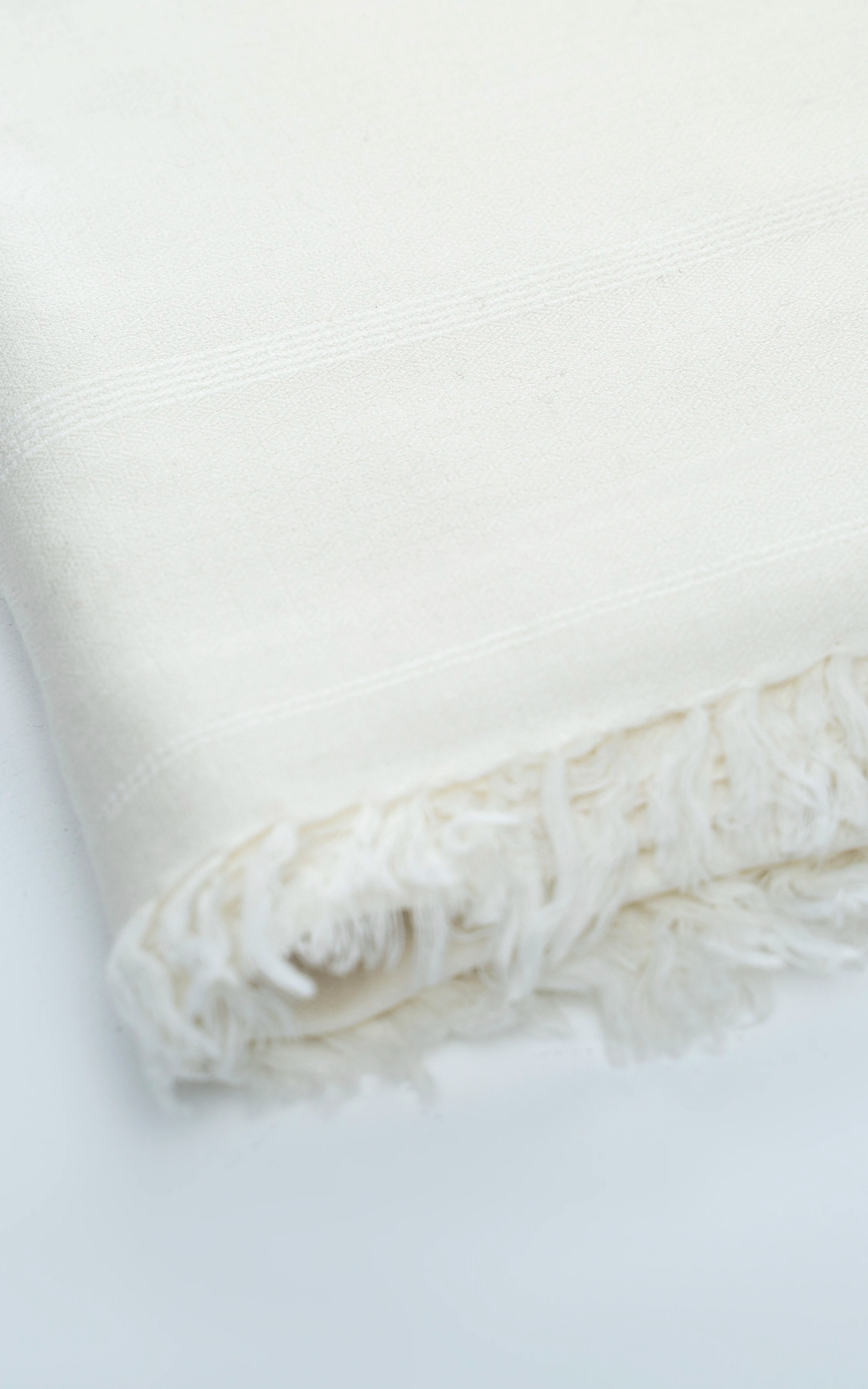 TEXTURED BLENDED | PREMIUM WOOL SHAWL WHITE