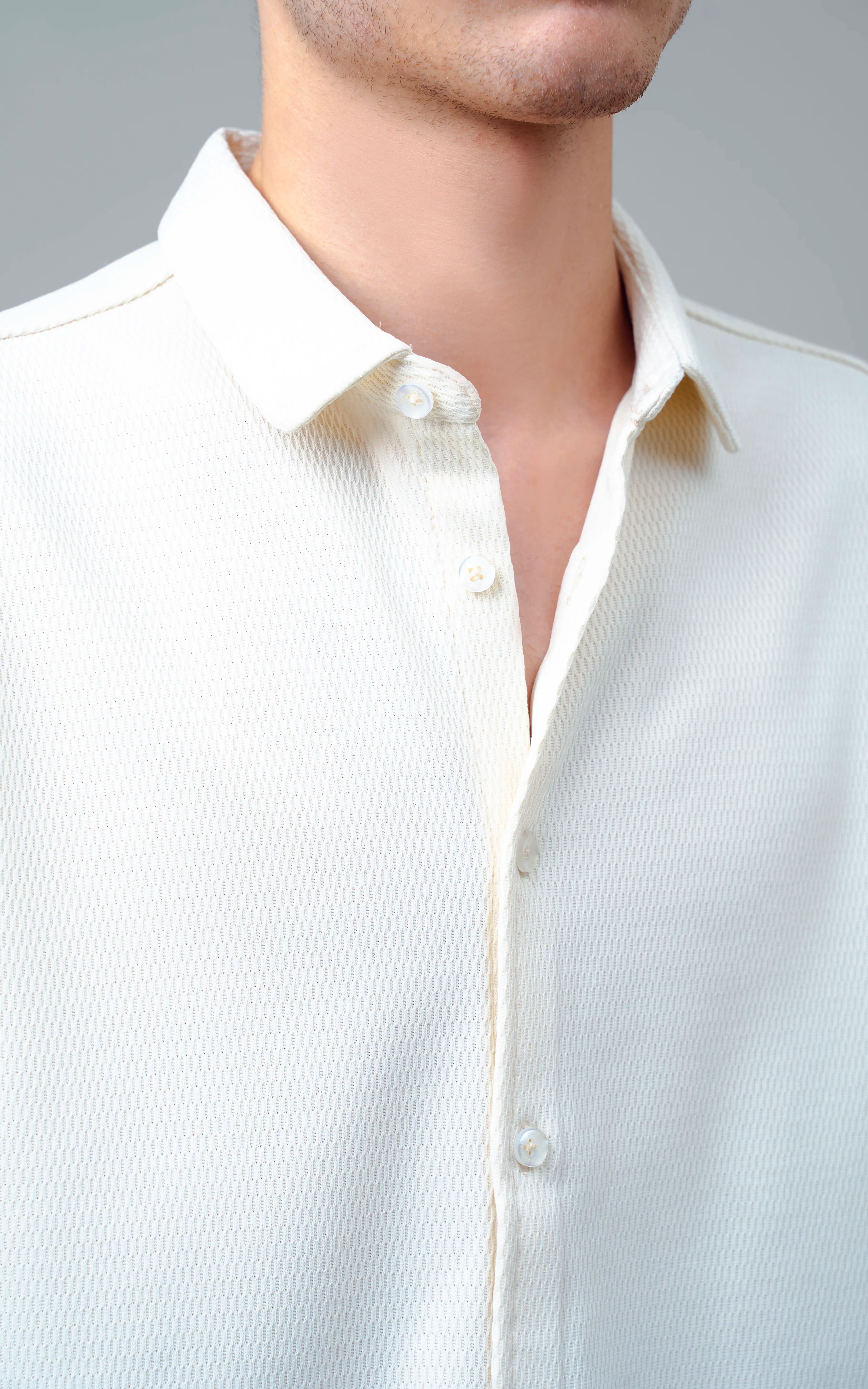 SMART FIT KNIT CASUAL SHIRT BEIGE