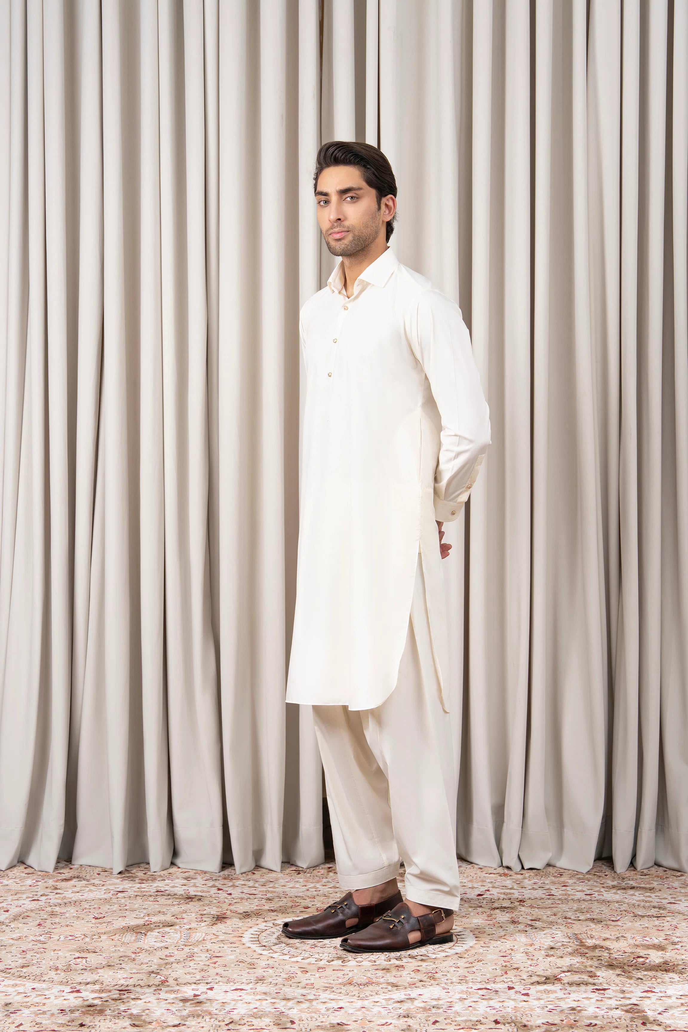 BLENDED KAMEEZ SHALWAR - PREMIUM COLLECTION OFF WHITE