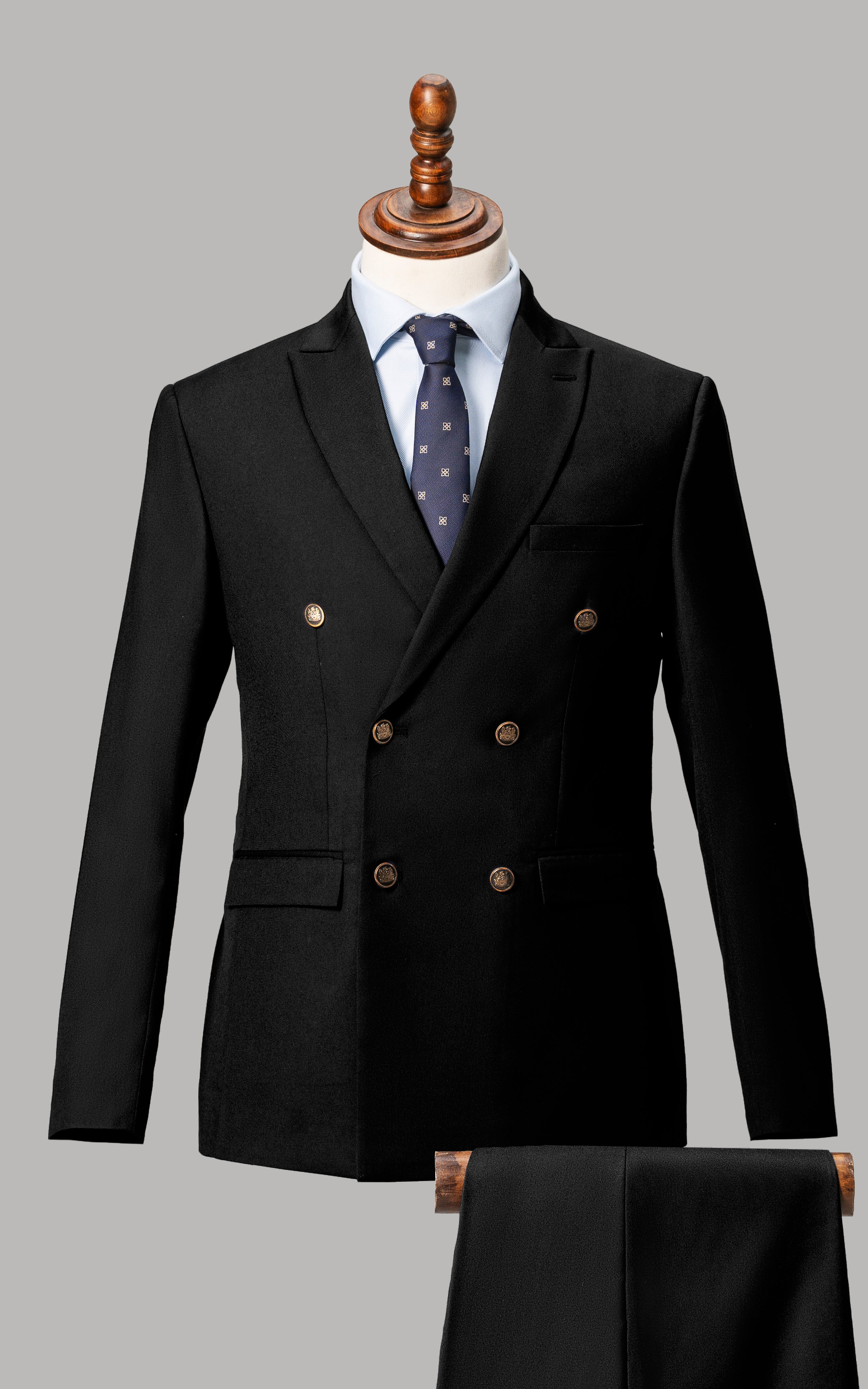 2 PIECE  SUIT DOUBLE BREASTED  BLACK