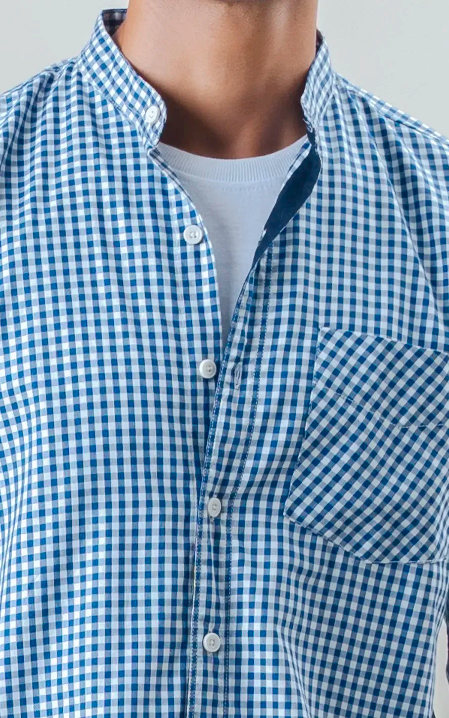 REGULAR FIT CHECKED SHIRT NAVY CHECK