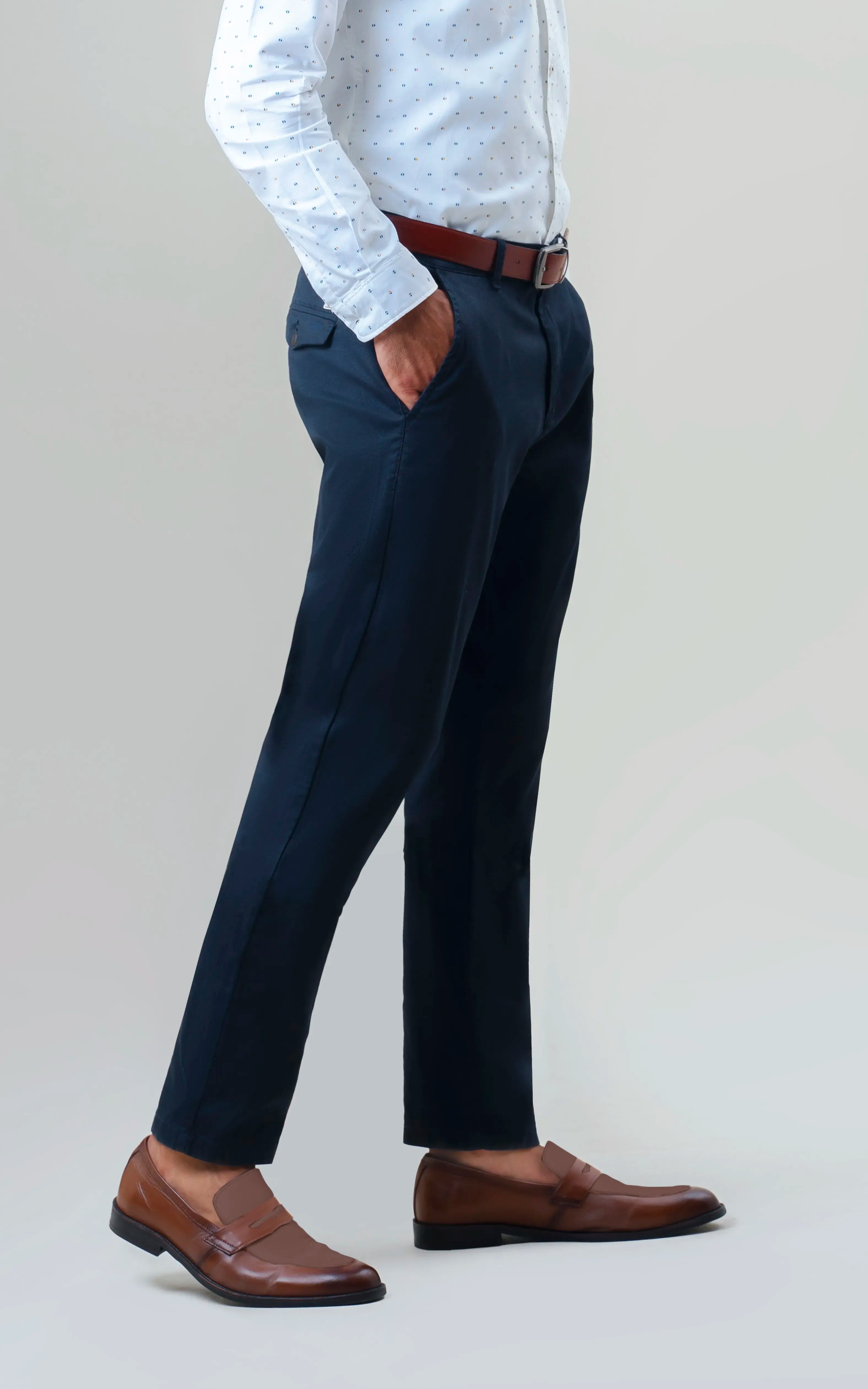 DOBBY SMART FIT CASUAL PANT BLACK