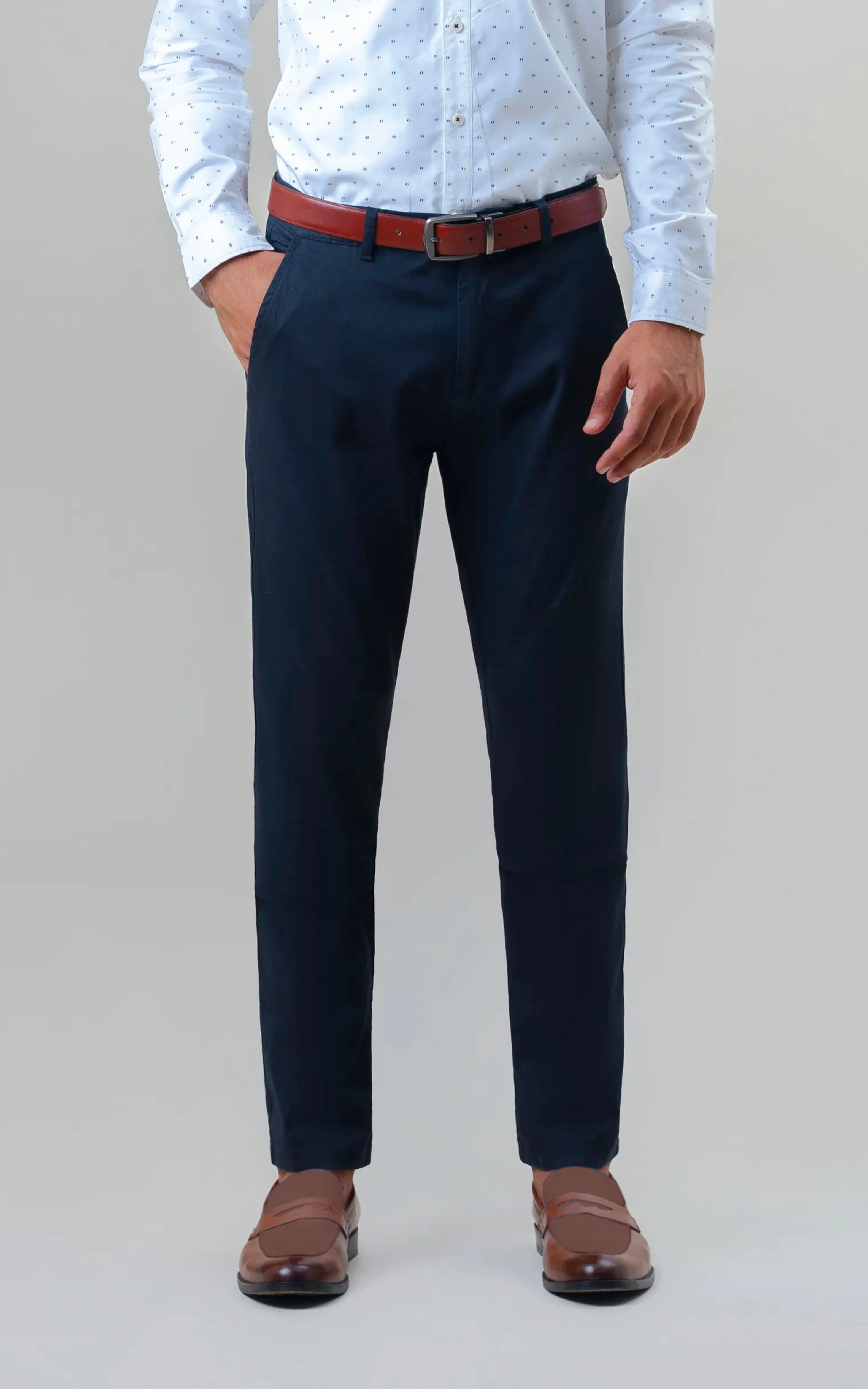 DOBBY SMART FIT CASUAL PANT BLACK