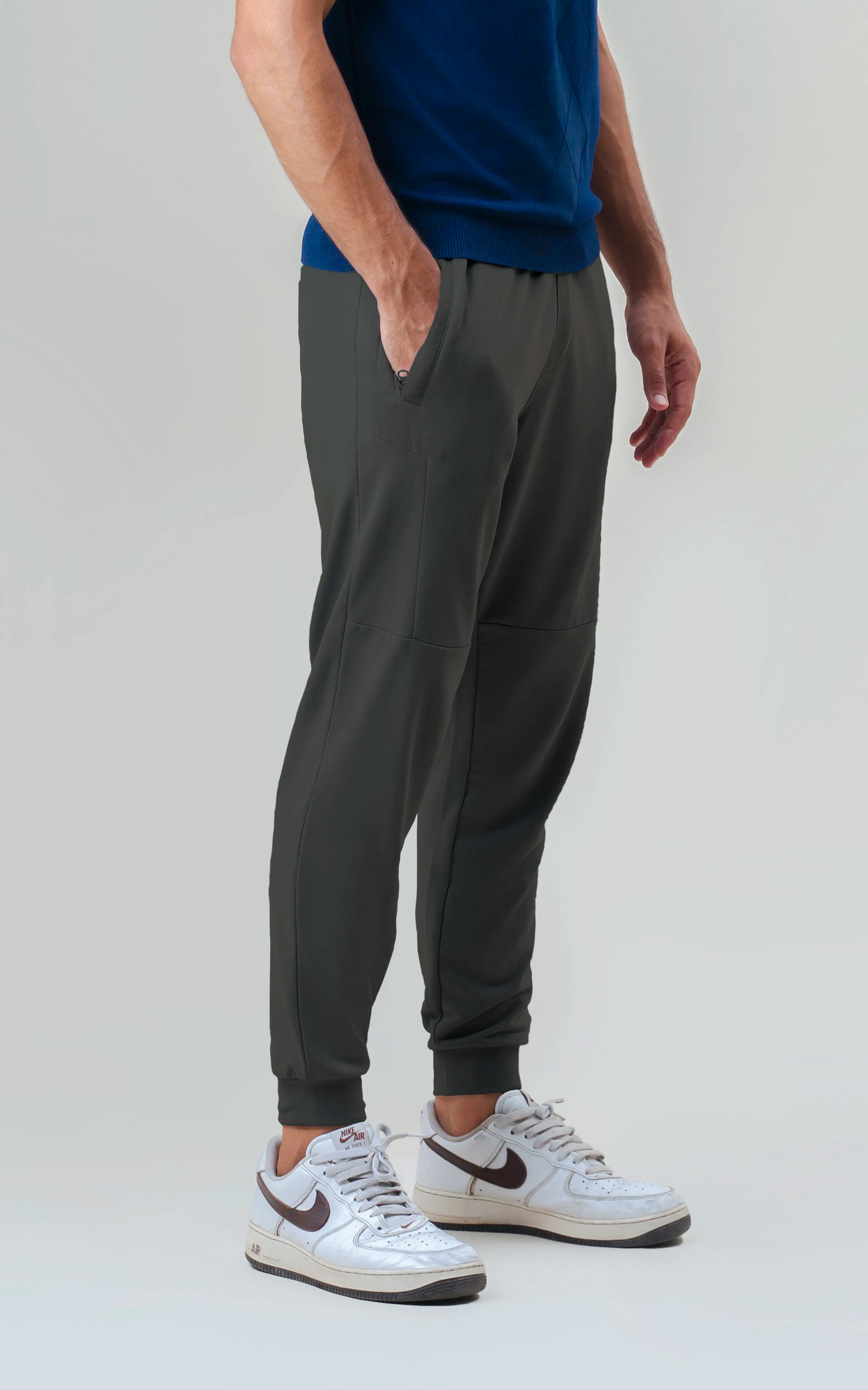 SLIM FIT TERRY JOGGER TROUSER  ASH GREY