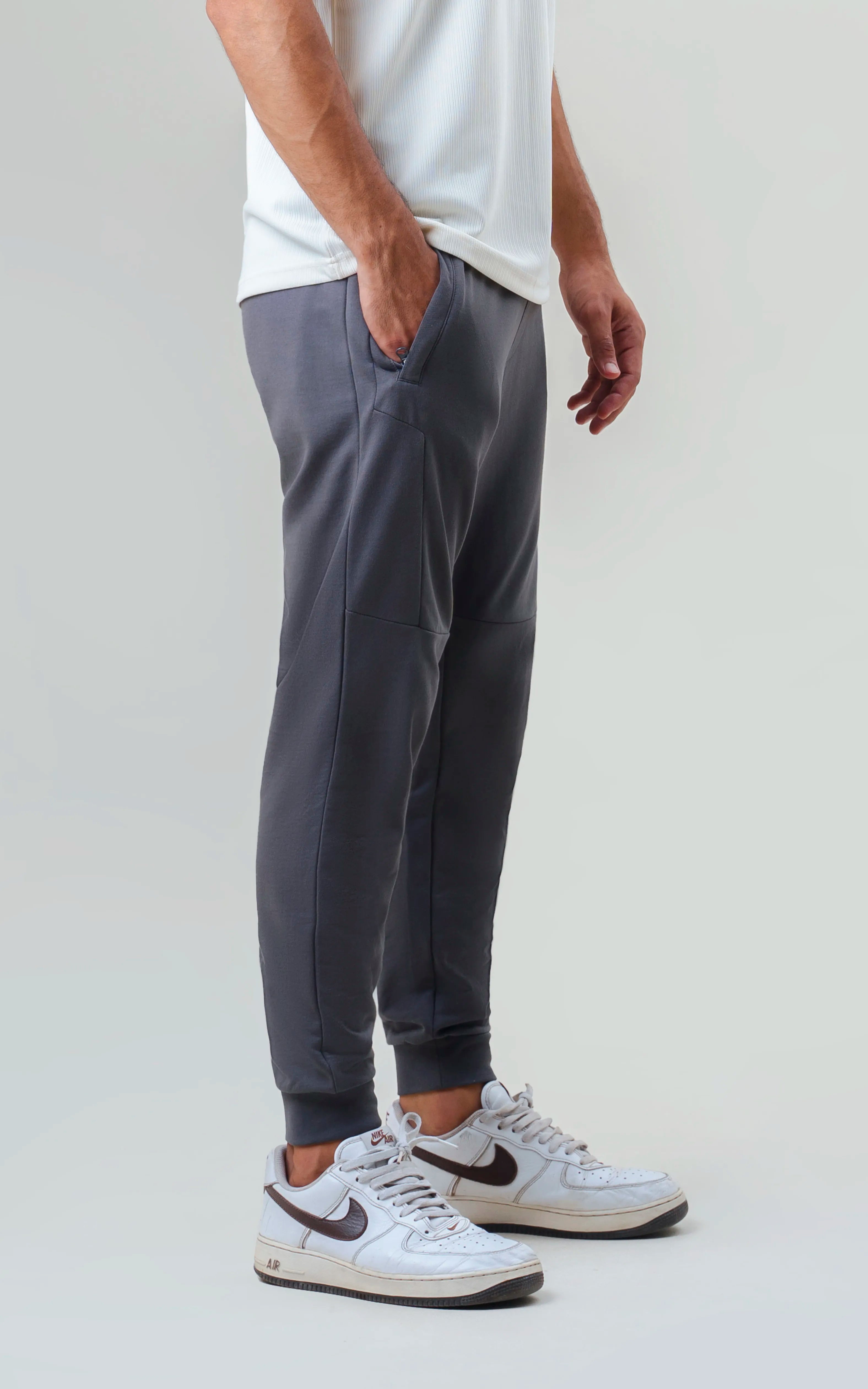 SLIM FIT TERRY JOGGER TROUSER GREY