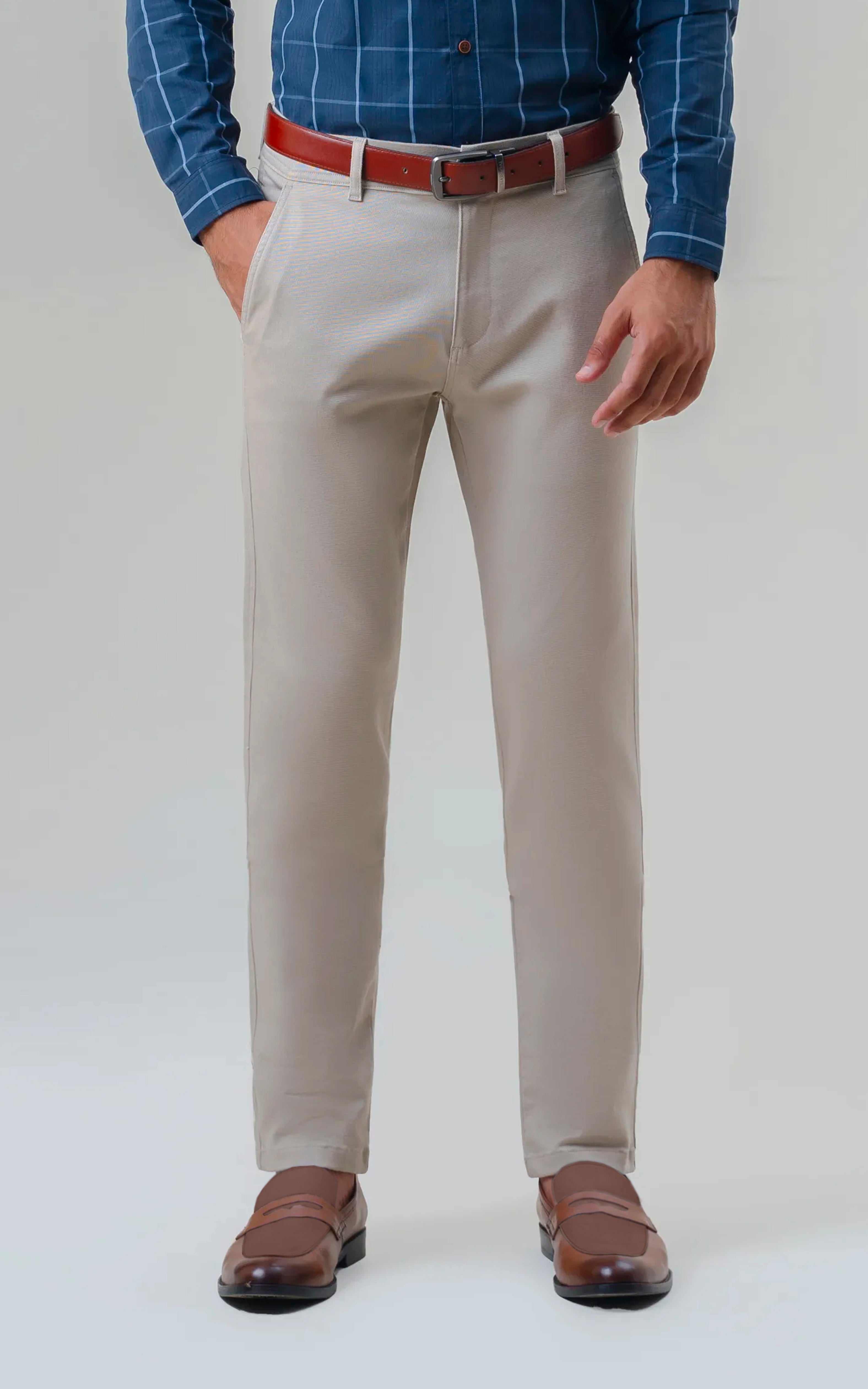TWILL SMART FIT CASUAL PANT LIGHT KHAKI