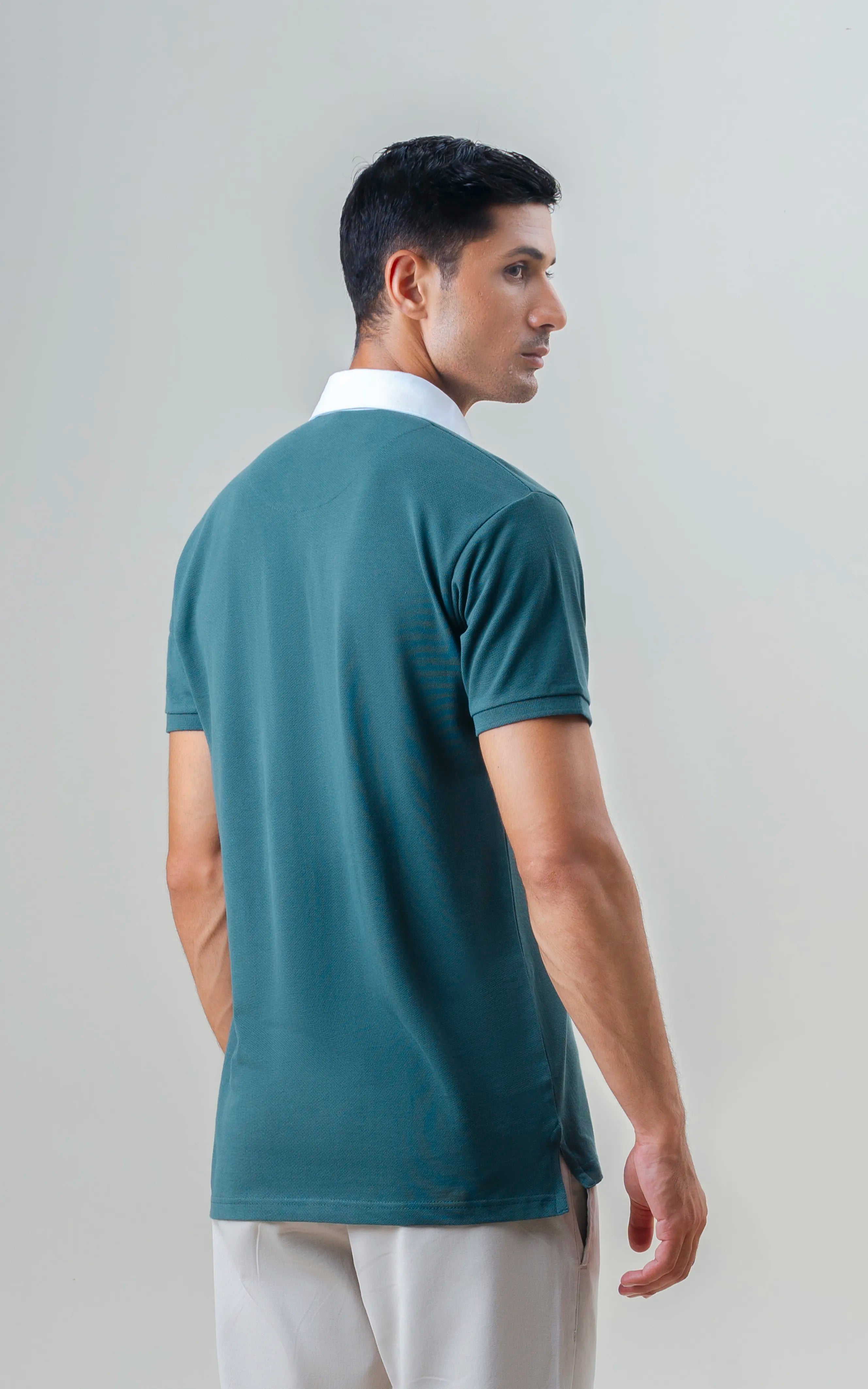 TWILL COLLAR POLO SHIRT GREEN